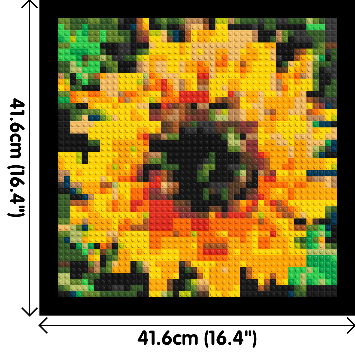 Sunflower – A Bloom of Warm Light by Joséphine Machalani - Brick Art Mosaic Kit 2x2 dimensions with frame
