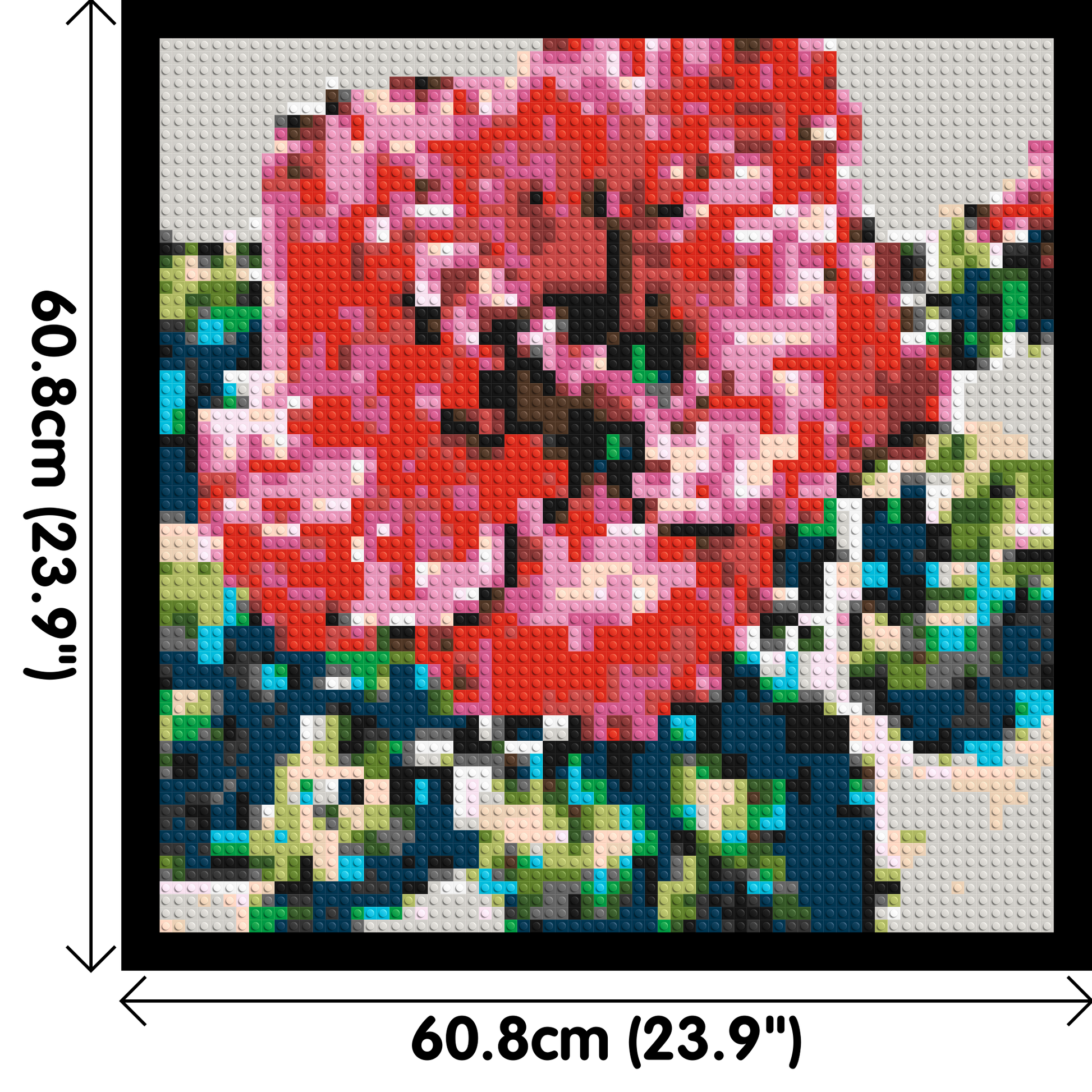 Hibiscus – A Bloom of Gentle Radiance by Joséphine Machalani - Brick Art Mosaic Kit 3x3 dimensions with frame