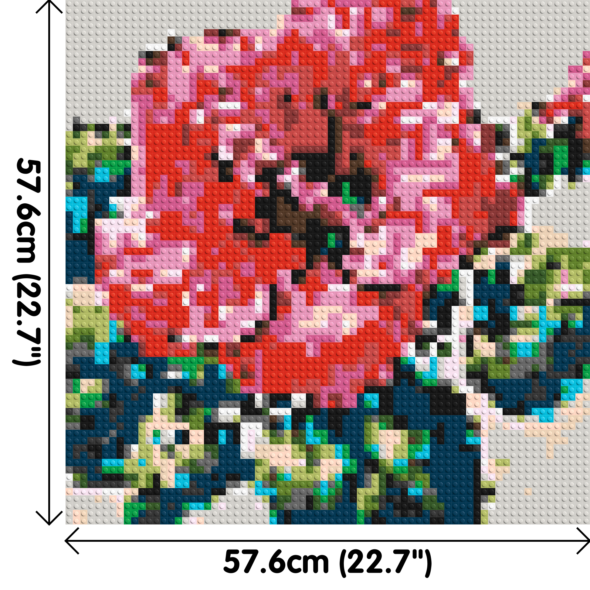 Hibiscus – A Bloom of Gentle Radiance by Joséphine Machalani - Brick Art Mosaic Kit 3x3 dimensions