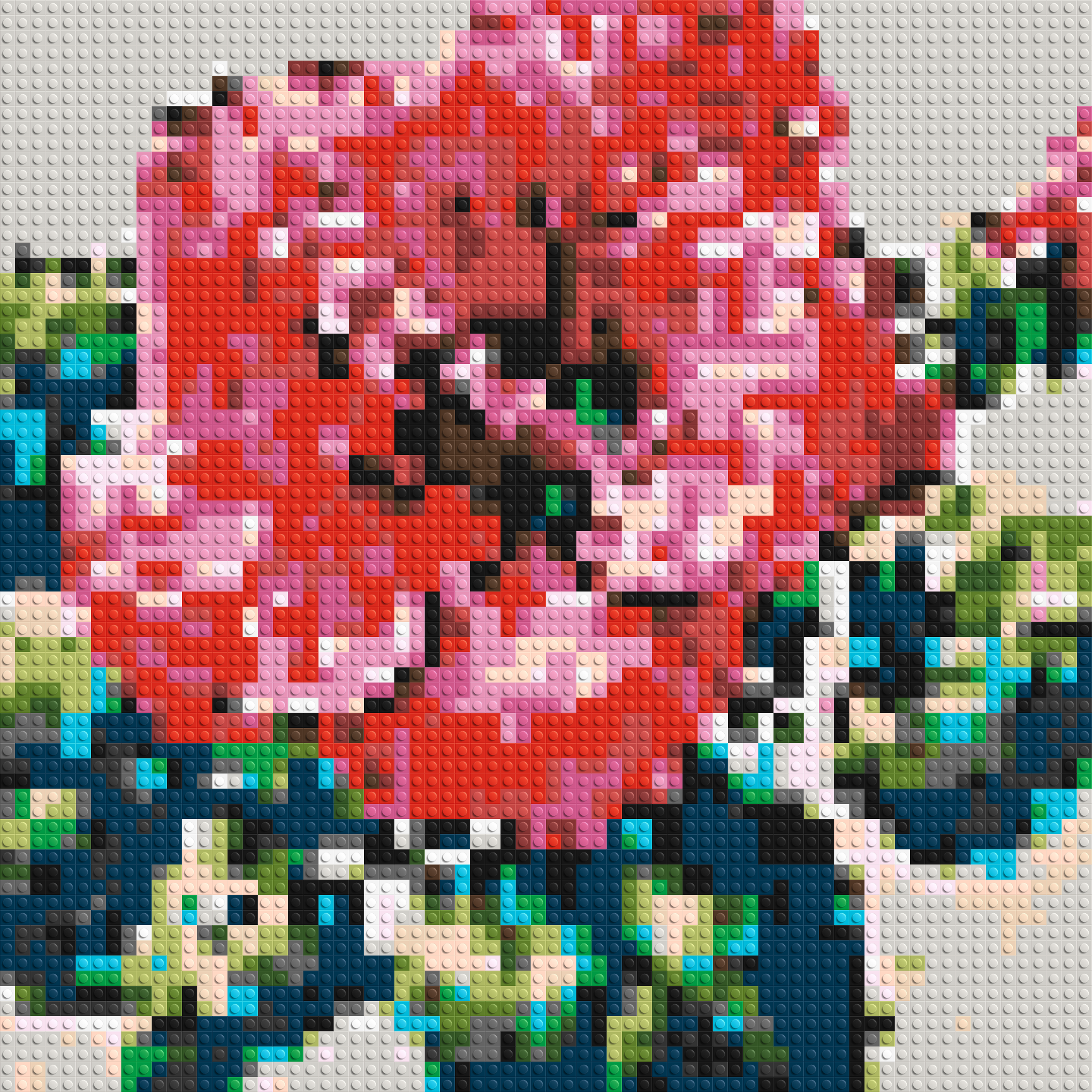 Hibiscus – A Bloom of Gentle Radiance by Joséphine Machalani - Brick Art Mosaic Kit 3x3 large