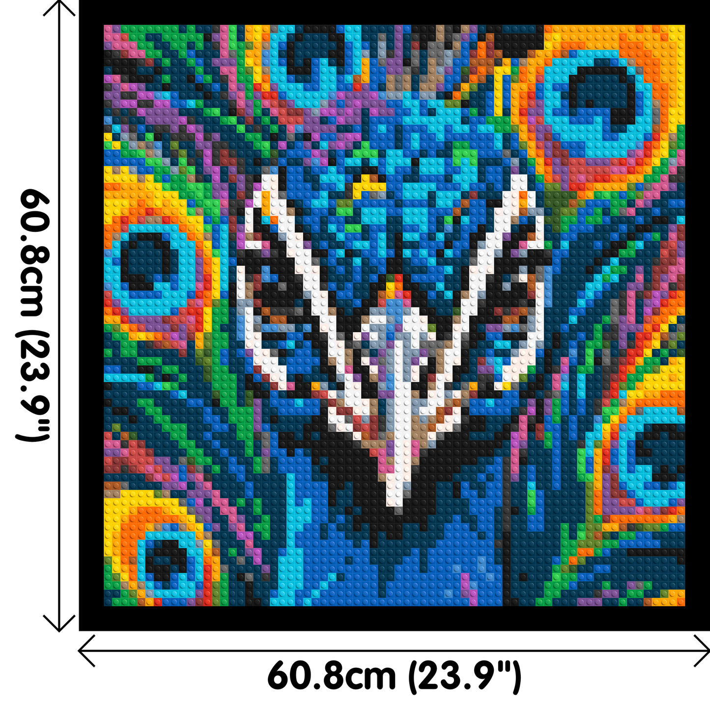 Vibrant Peacock Pop Art - Brick Art Mosaic Kit 3x3 large