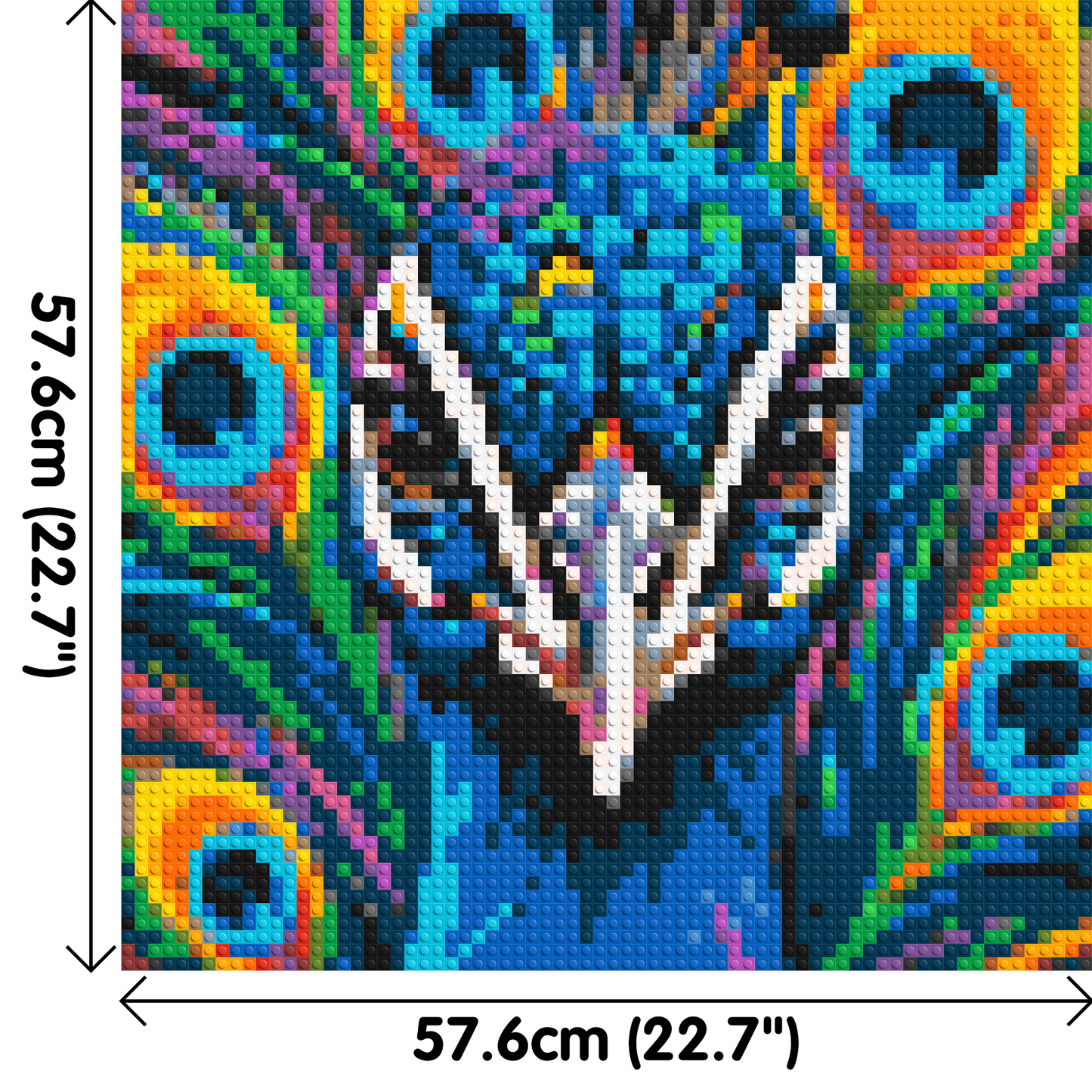 Vibrant Peacock Pop Art - Brick Art Mosaic Kit 3x3 large