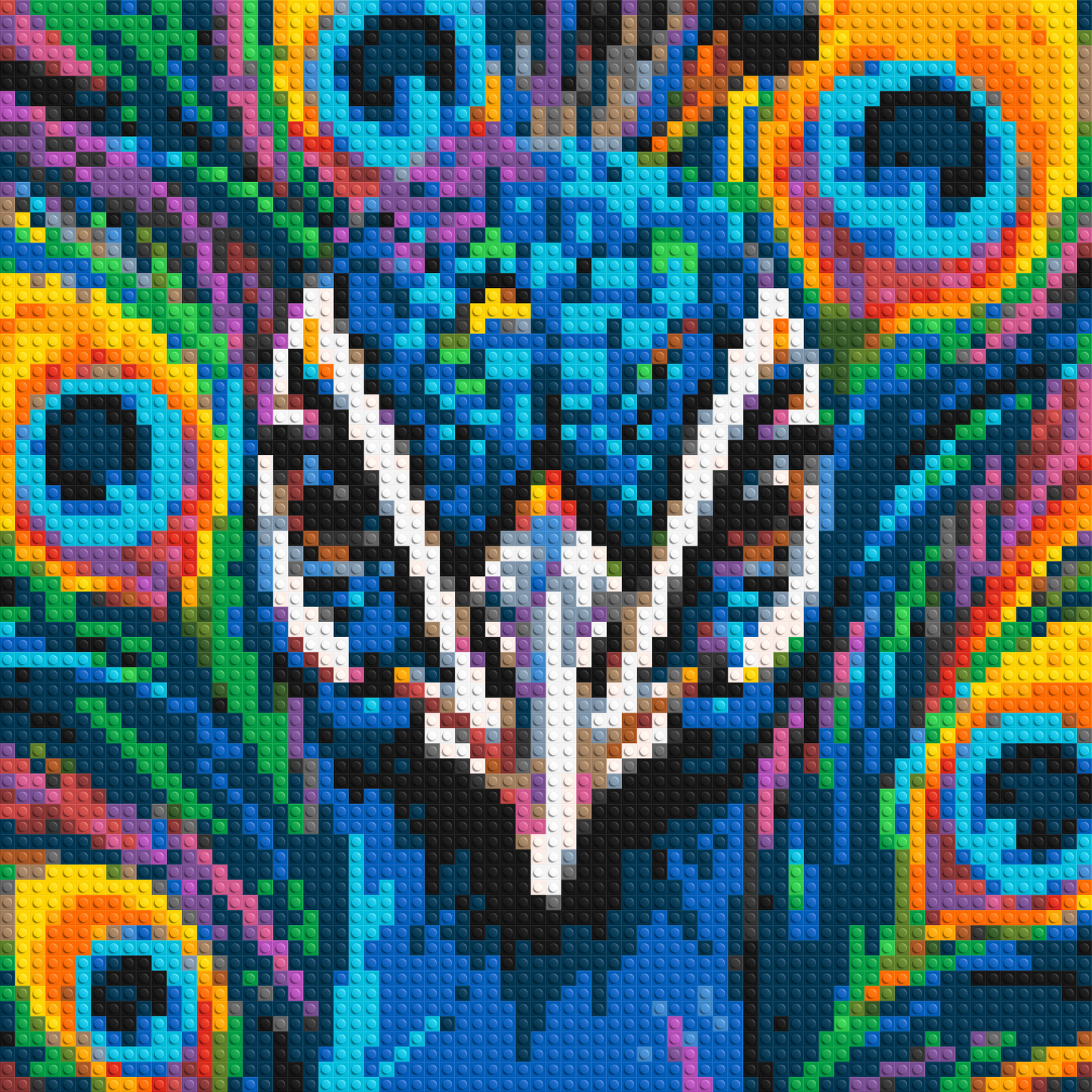 Vibrant Peacock Pop Art - Brick Art Mosaic Kit 3x3 large