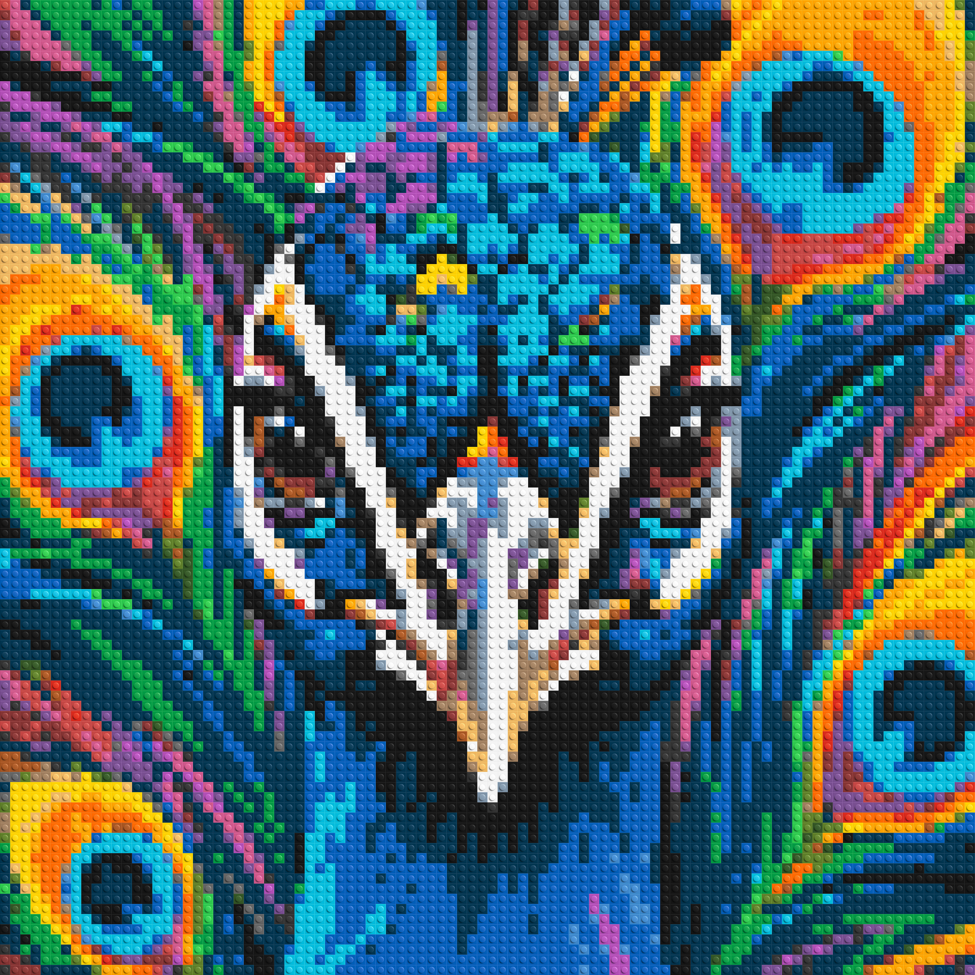 Vibrant Peacock Pop Art - Brick Art Mosaic Kit 4x4 large