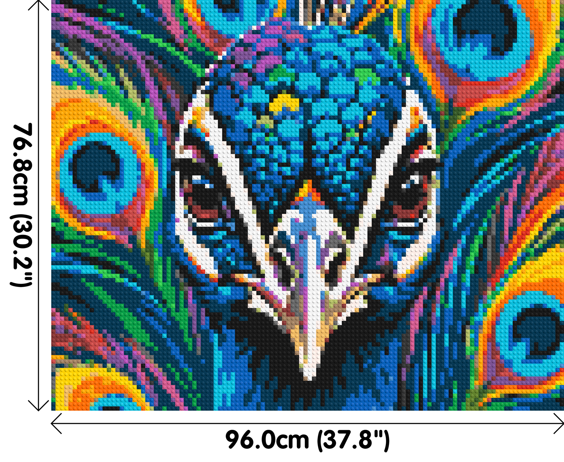 Vibrant Peacock Pop Art - Brick Art Mosaic Kit 5x4 dimensions