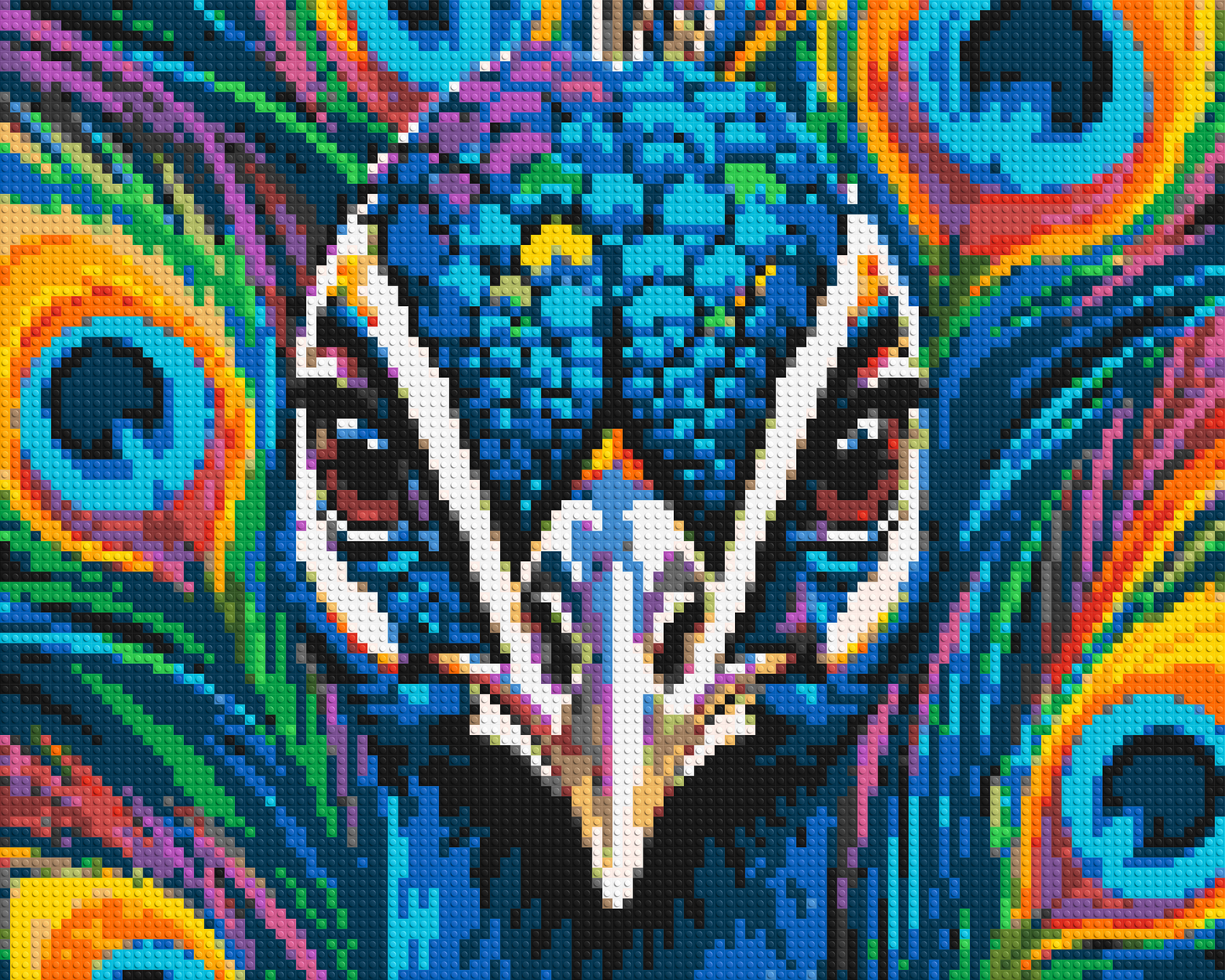 Vibrant Peacock Pop Art - Brick Art Mosaic Kit 5x4 large