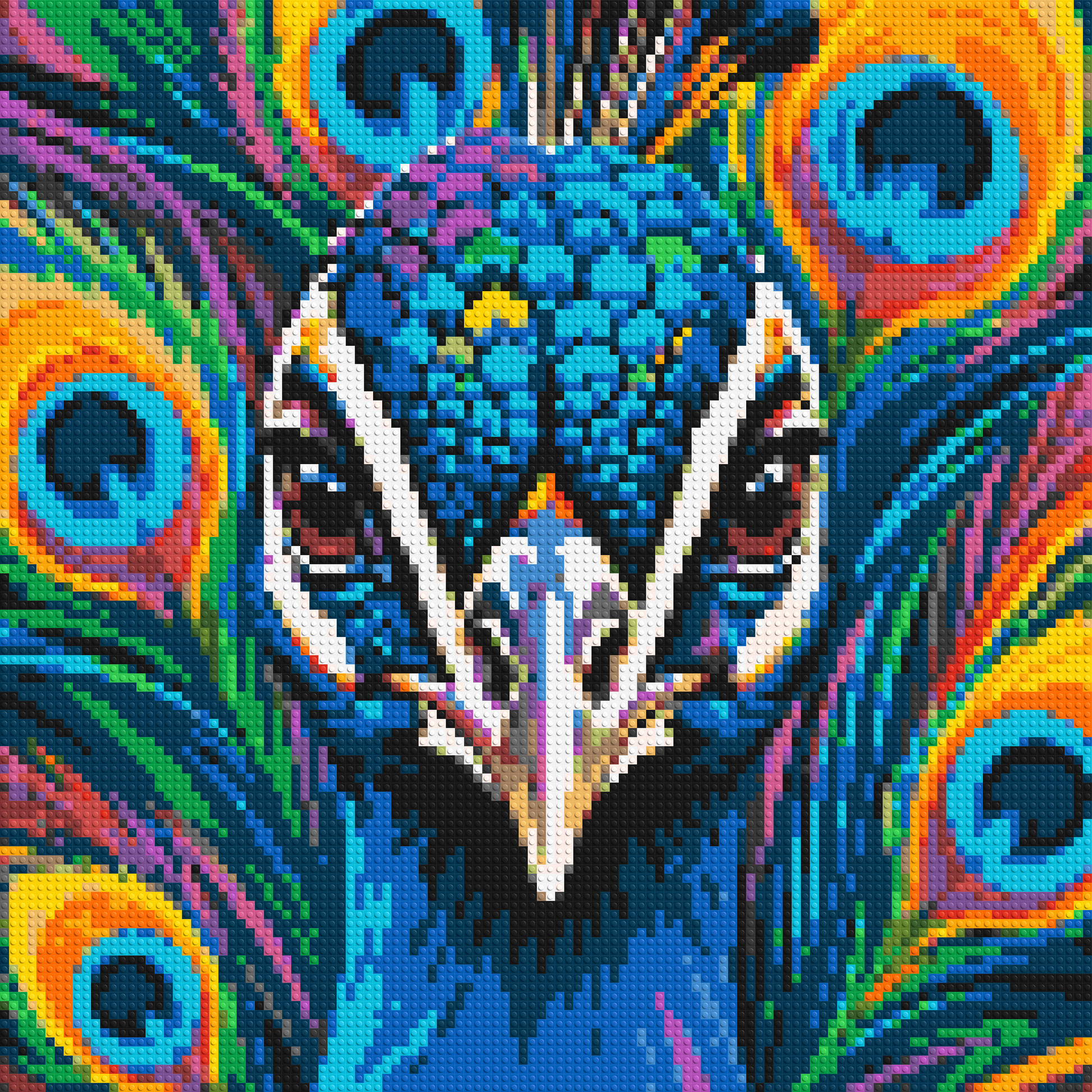 Vibrant Peacock Pop Art - Brick Art Mosaic Kit 5x5 large