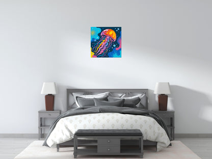 Luminous Deep Sea Jellyfish Pop Art - Brick Art Mosaic Kit 3x3 large