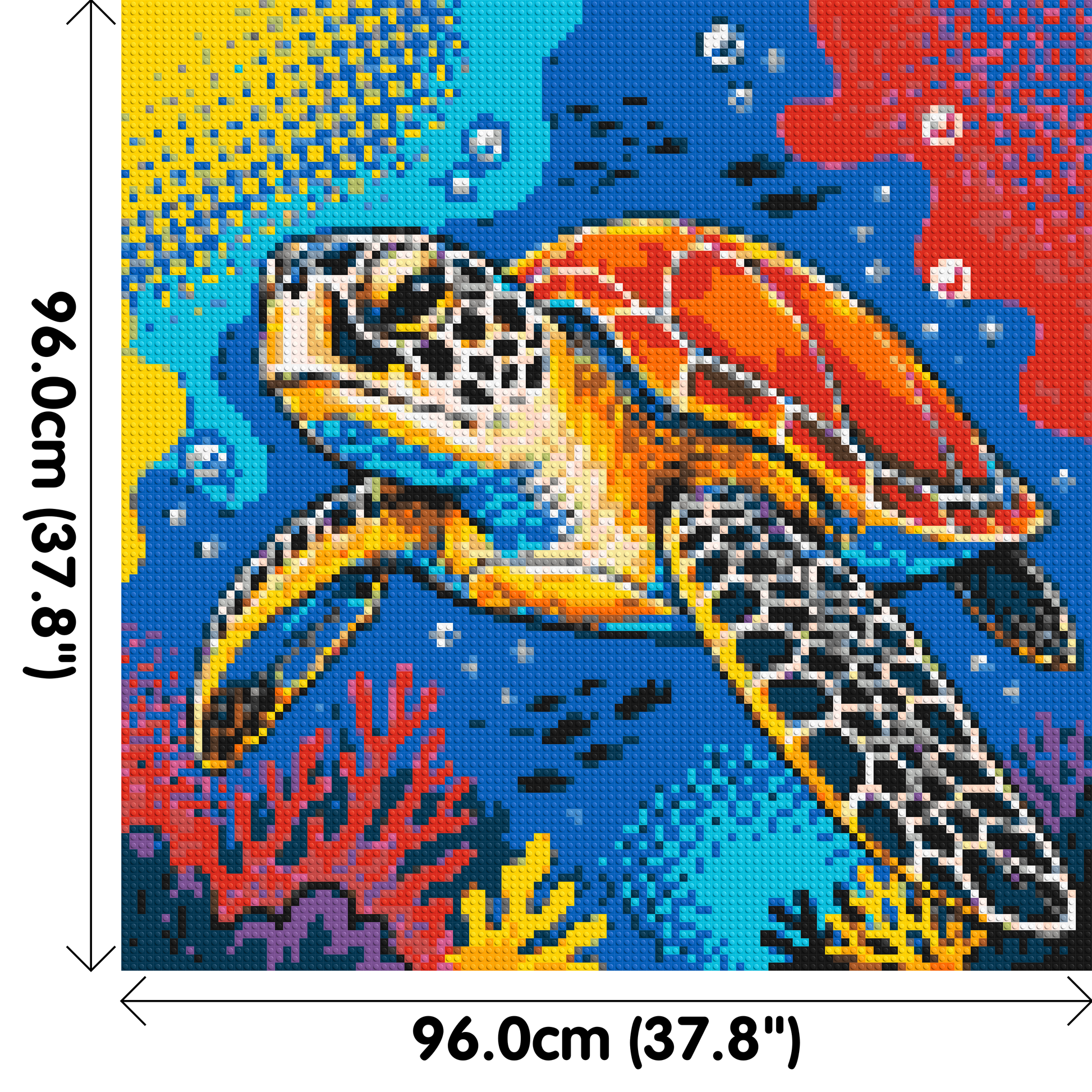 Vibrant Coral Reef Sea Turtle Pop Art - Brick Art Mosaic Kit 5x5 dimensions