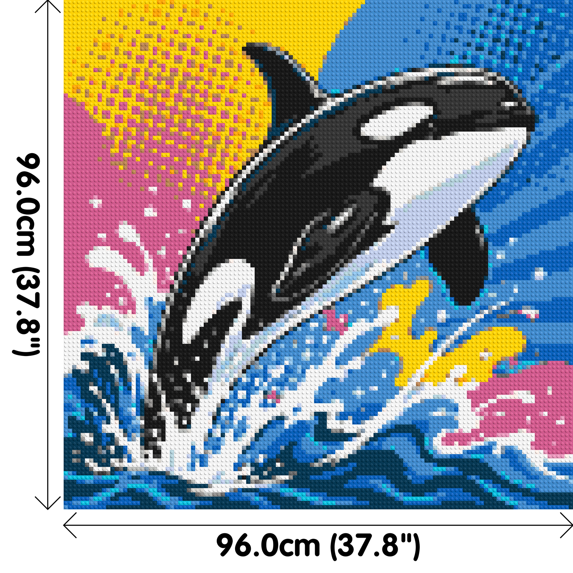 Leaping Orca Whale Comic Pop Art - Brick Art Mosaic Kit 5x5 dimensions