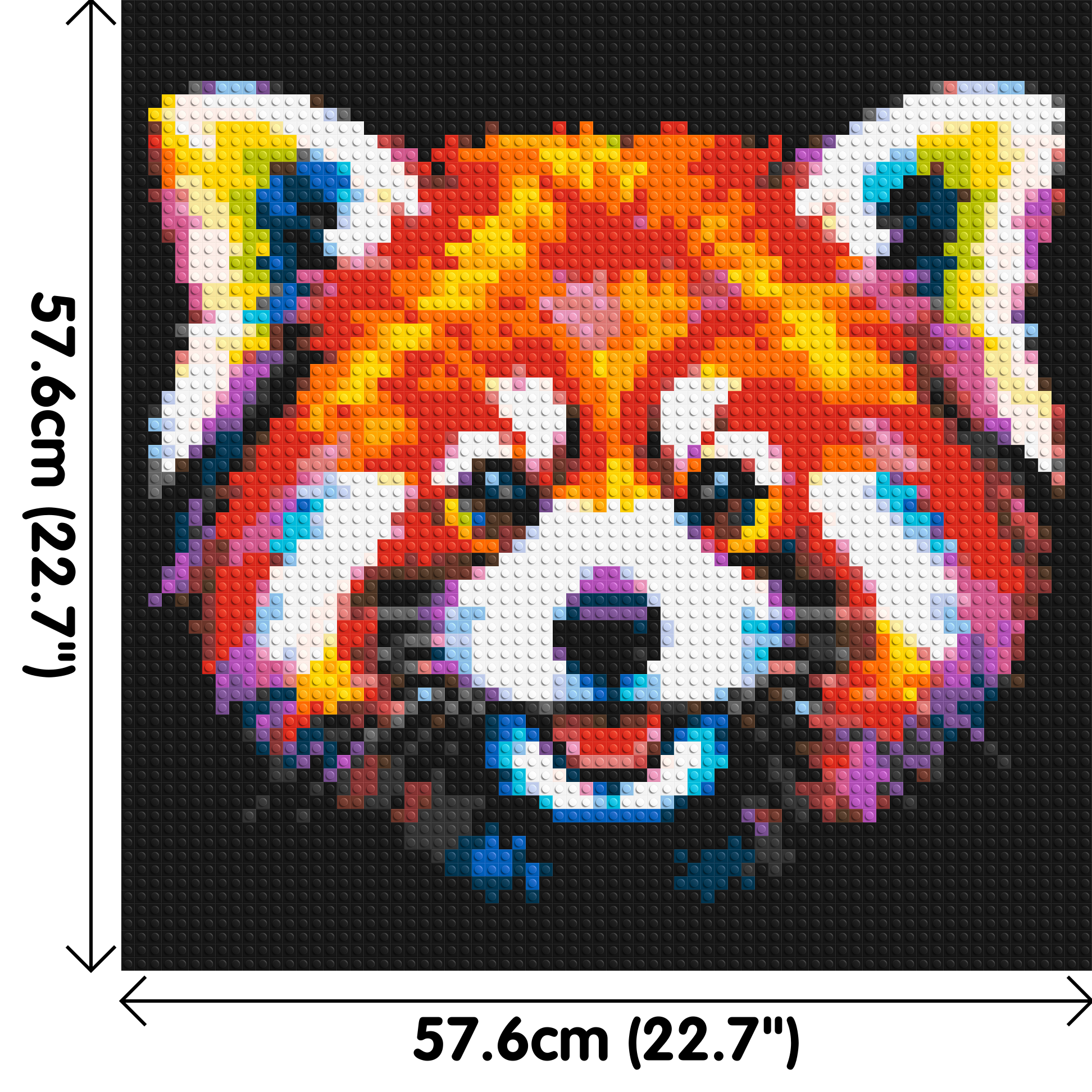 Vibrant Red Panda Face Pop Art - Brick Art Mosaic Kit 3x3 dimensions