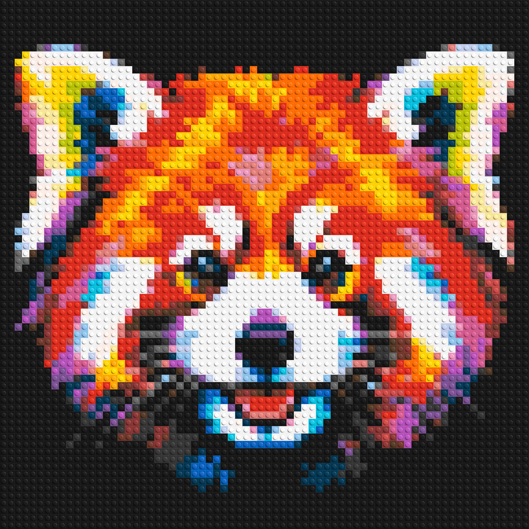Vibrant Red Panda Face Pop Art - Brick Art Mosaic Kit 3x3 large