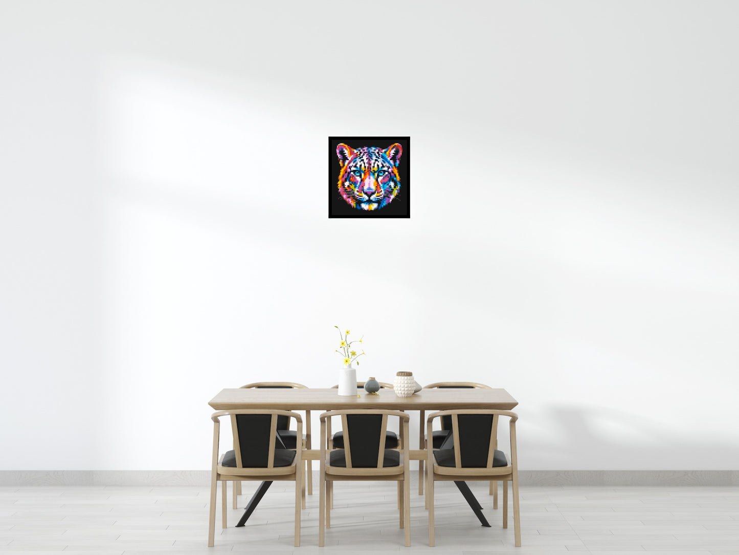 Vibrant Psychedelic Leopard Face Pop Art - Brick Art Mosaic Kit 3x3 large