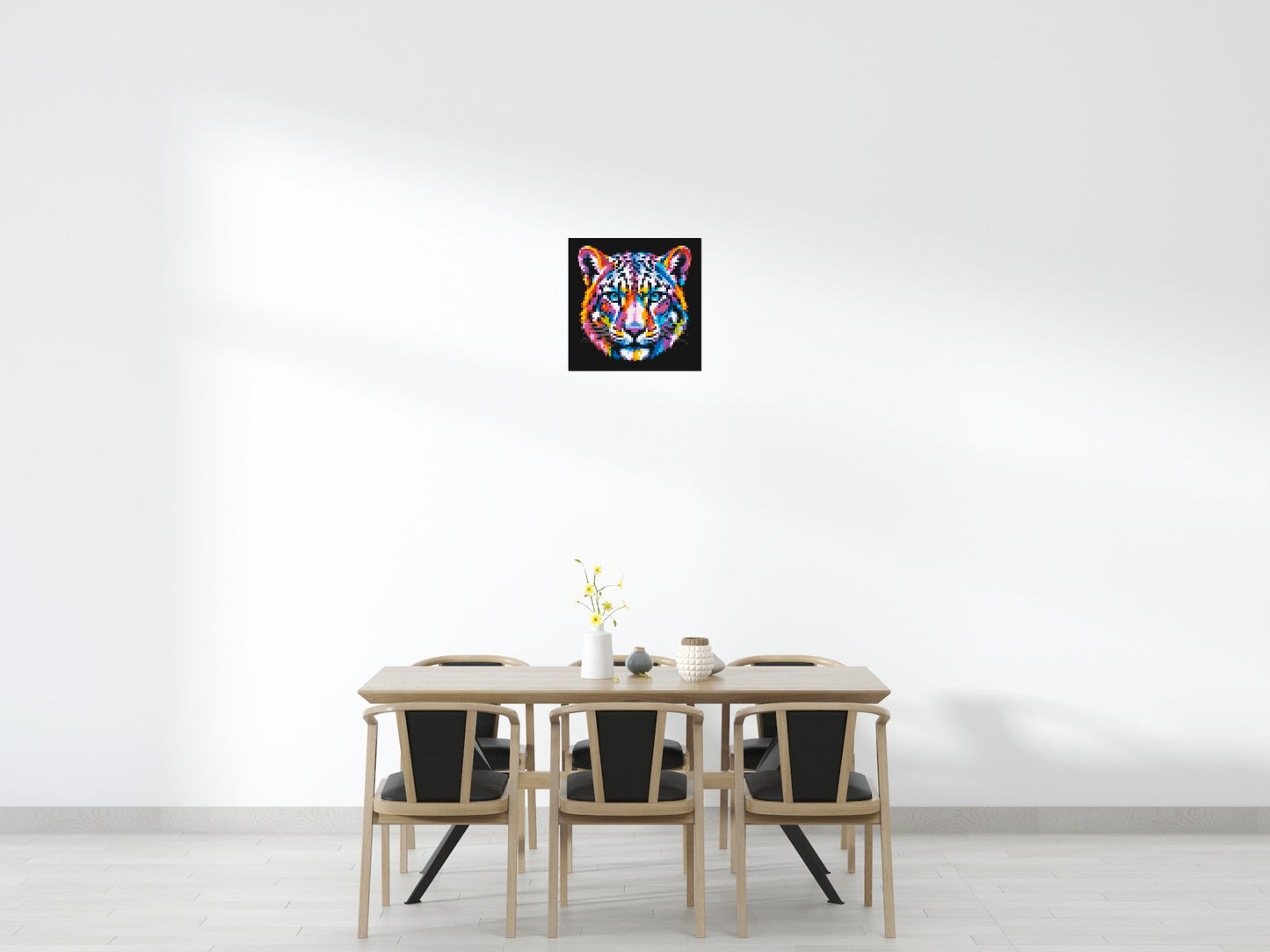 Vibrant Psychedelic Leopard Face Pop Art - Brick Art Mosaic Kit 3x3 large