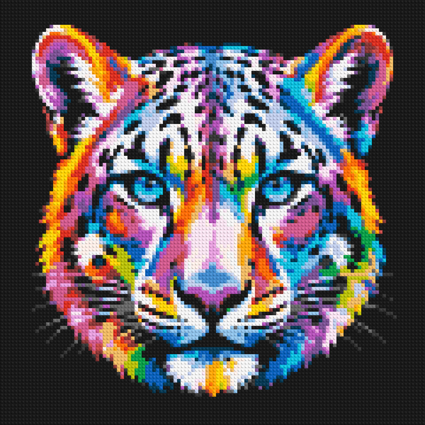 Vibrant Psychedelic Leopard Face Pop Art - Brick Art Mosaic Kit 5x5 large
