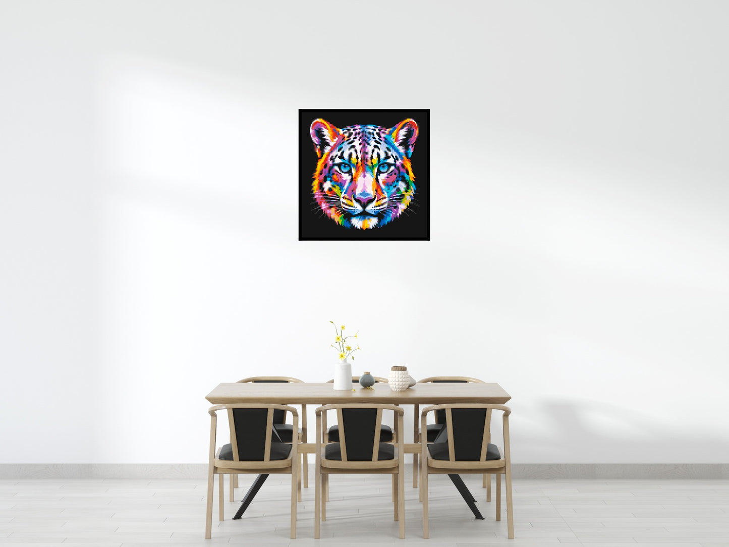 Vibrant Psychedelic Leopard Face Pop Art - Brick Art Mosaic Kit 5x5 large