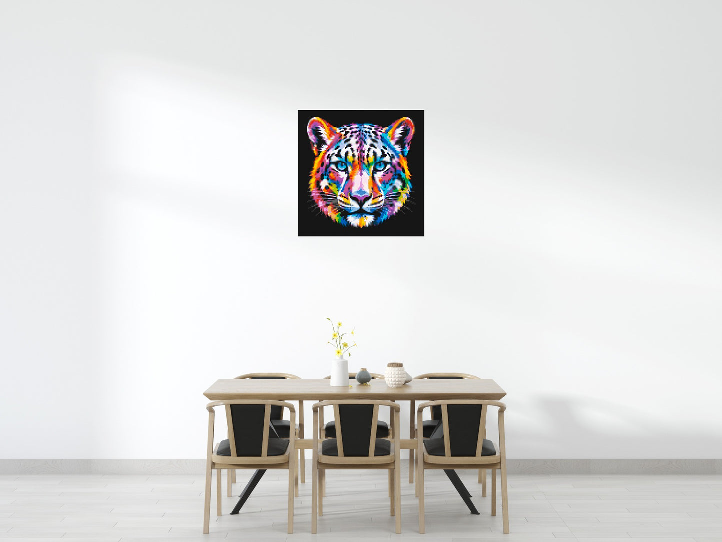 Vibrant Psychedelic Leopard Face Pop Art - Brick Art Mosaic Kit 5x5 large
