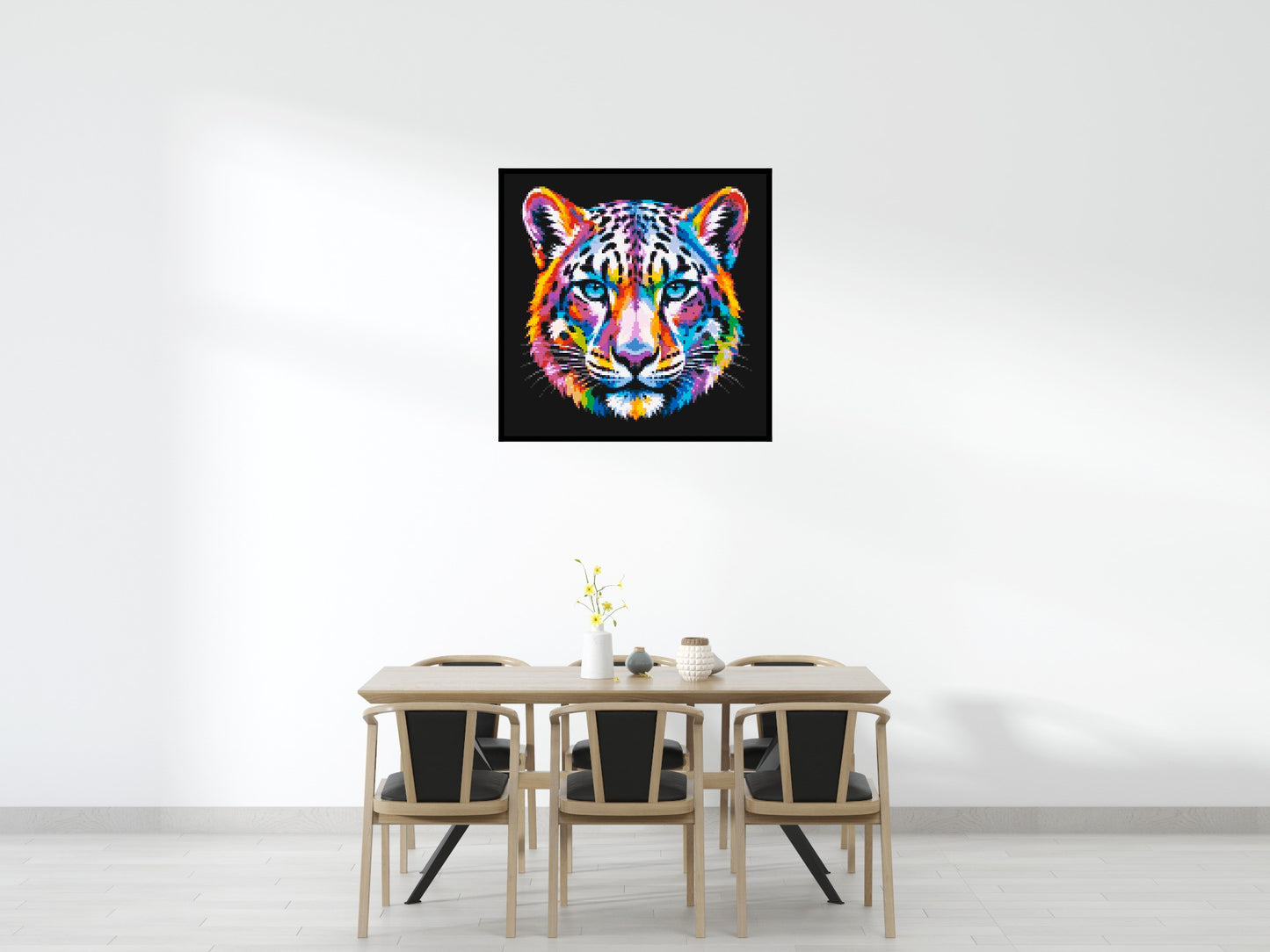 Vibrant Psychedelic Leopard Face Pop Art - Brick Art Mosaic Kit 6x6 large