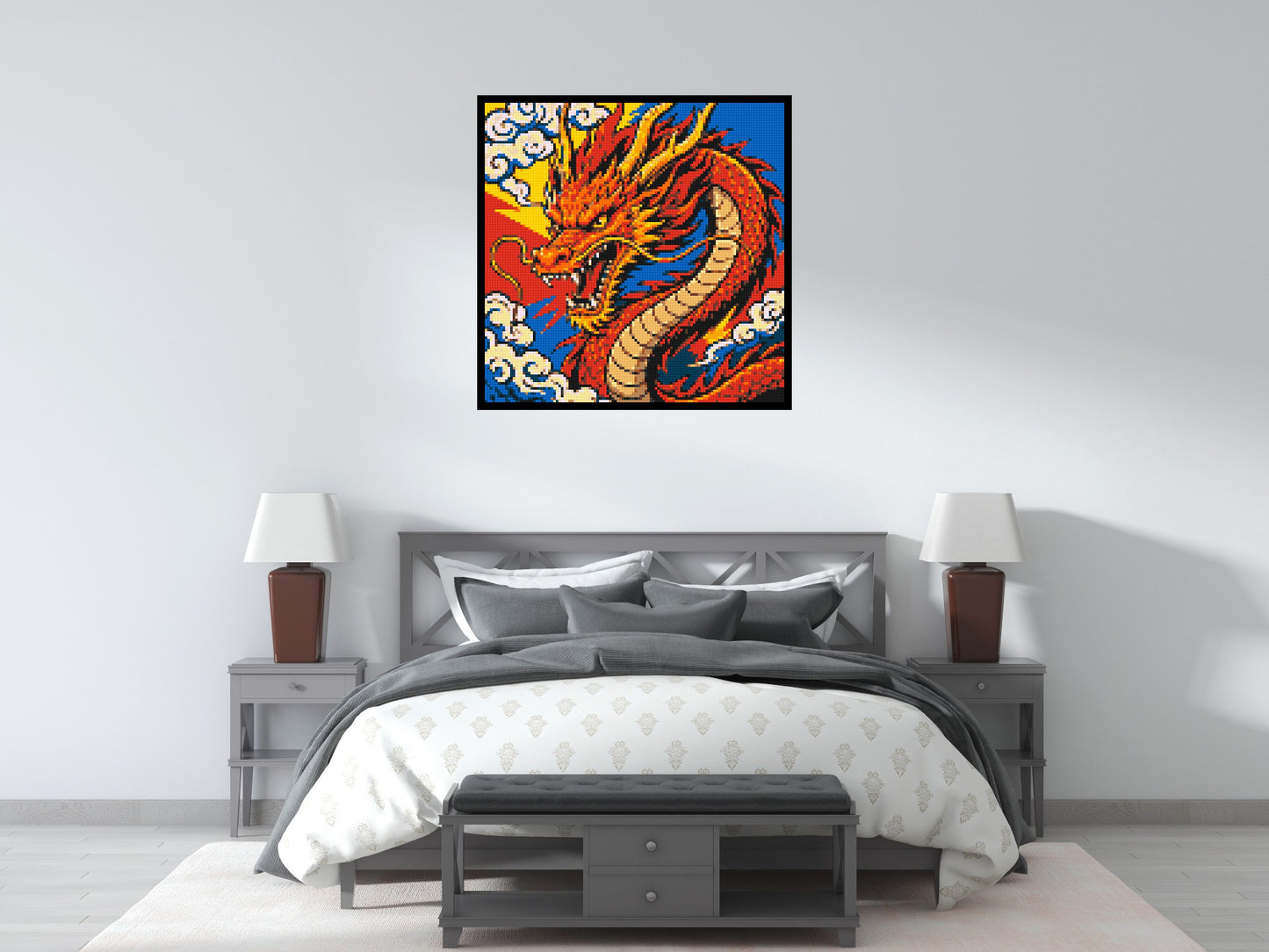 Fierce Eastern Dragon Pop Art - Brick Art Mosaic Kit 5x5 large