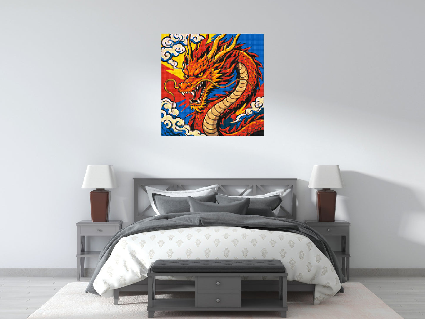 Fierce Eastern Dragon Pop Art - Brick Art Mosaic Kit 5x5 large