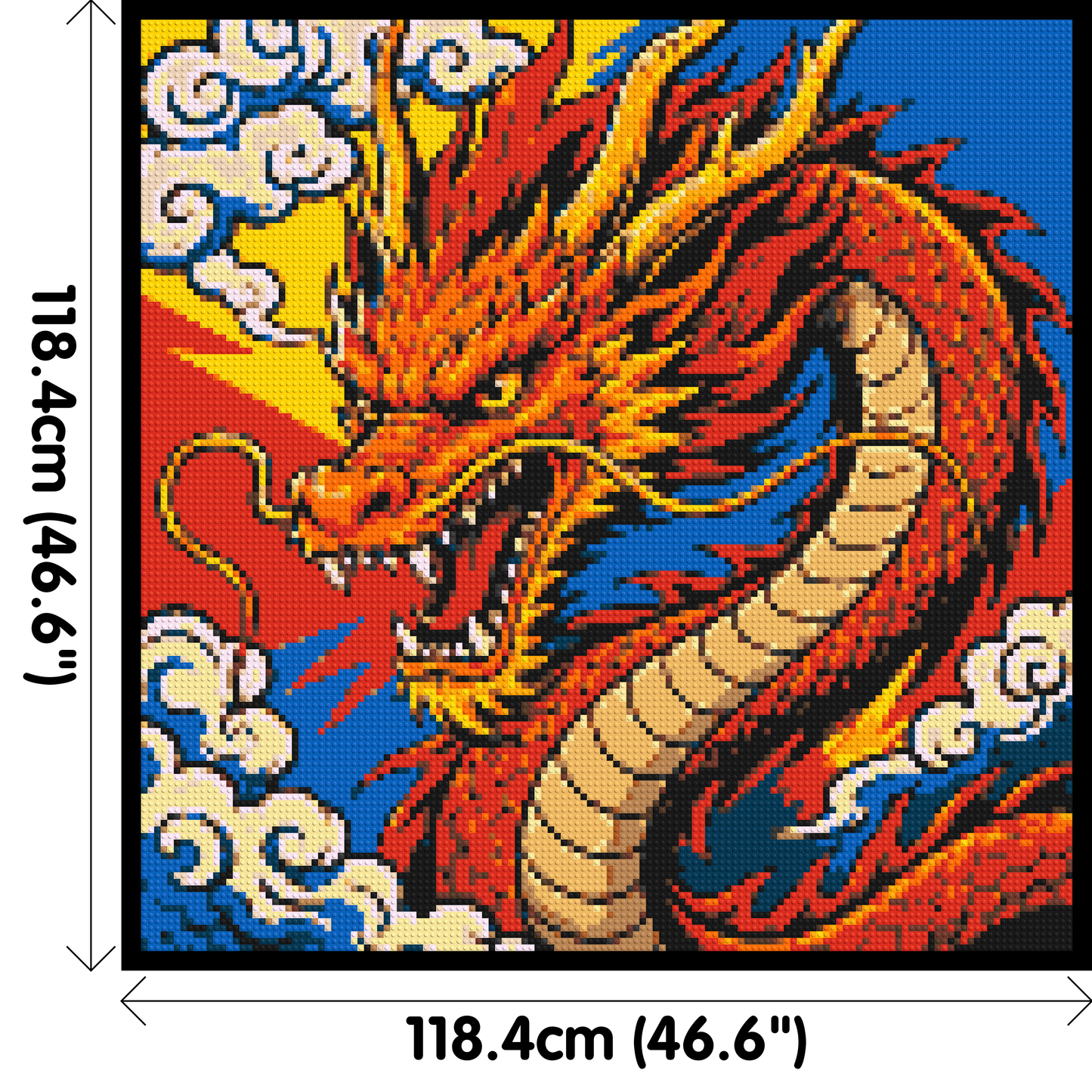 Fierce Eastern Dragon Pop Art - Brick Art Mosaic Kit 6x6 large