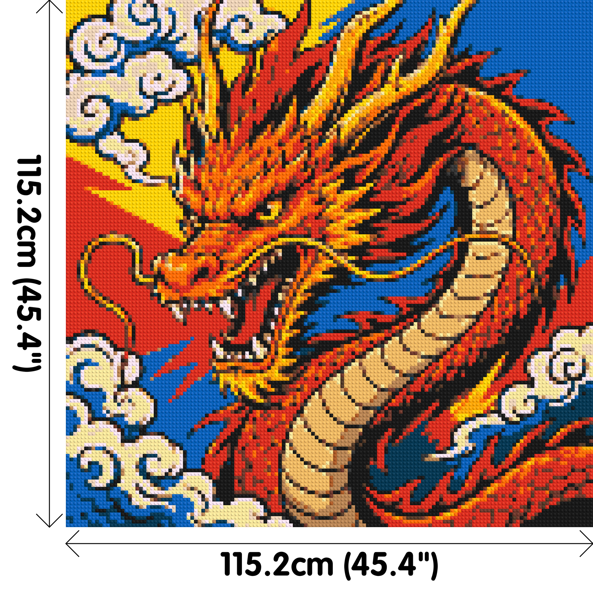 Fierce Eastern Dragon Pop Art - Brick Art Mosaic Kit 6x6 dimensions