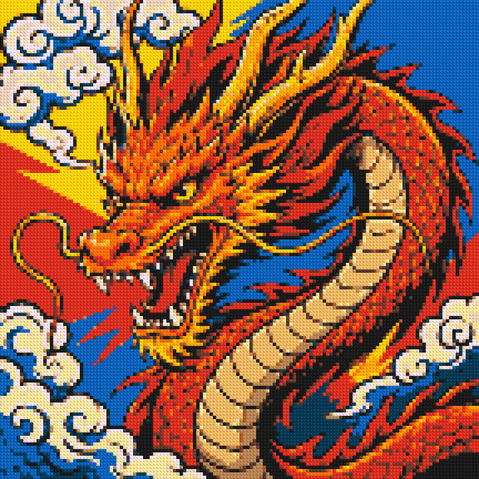 Fierce Eastern Dragon Pop Art - Brick Art Mosaic Kit 6x6 large