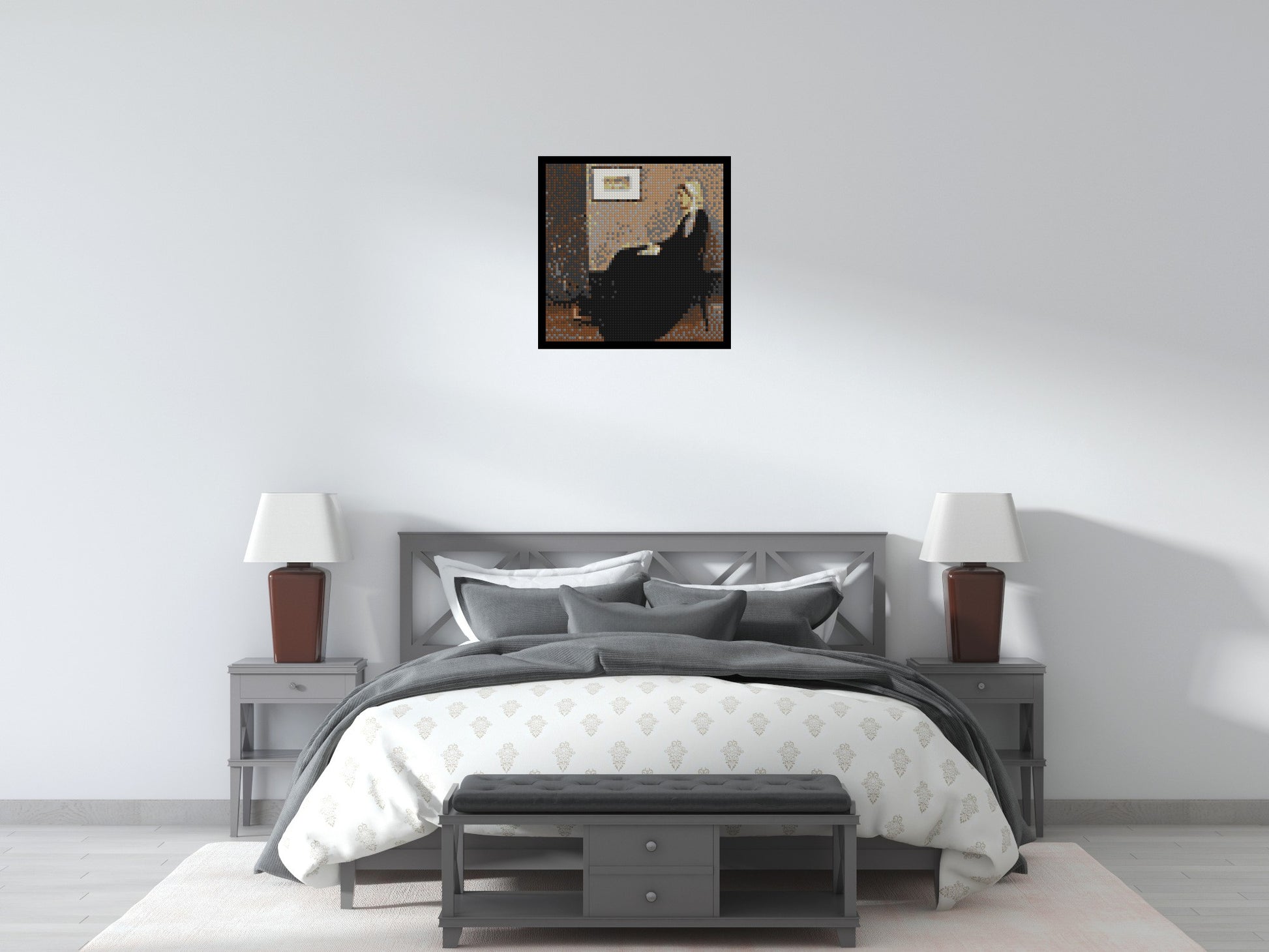 Whistler's Mother by James McNeill Whistler - Brick Art Mosaic Kit 3x3 scene with frame