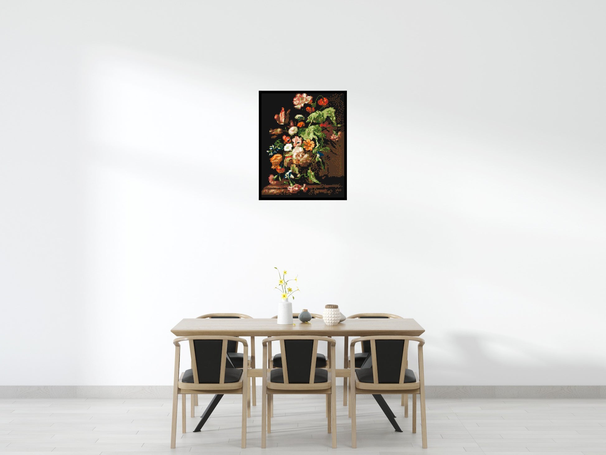 Still Life with Flowers by Rachel Ruysch - Brick Art Mosaic Kit 4x5 scene with frame