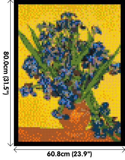Vase with Irises by Vincent van Gogh - Brick Art Mosaic Kit 3x4 large
