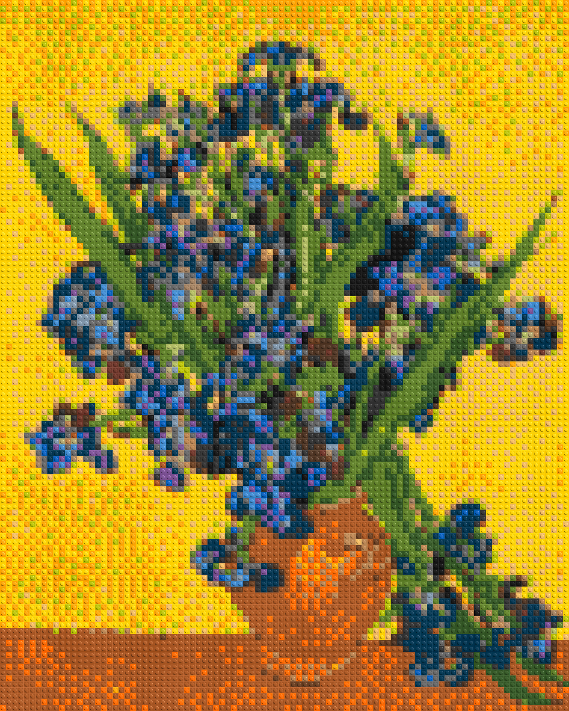 Vase with Irises by Vincent van Gogh - Brick Art Mosaic Kit 4x5 large