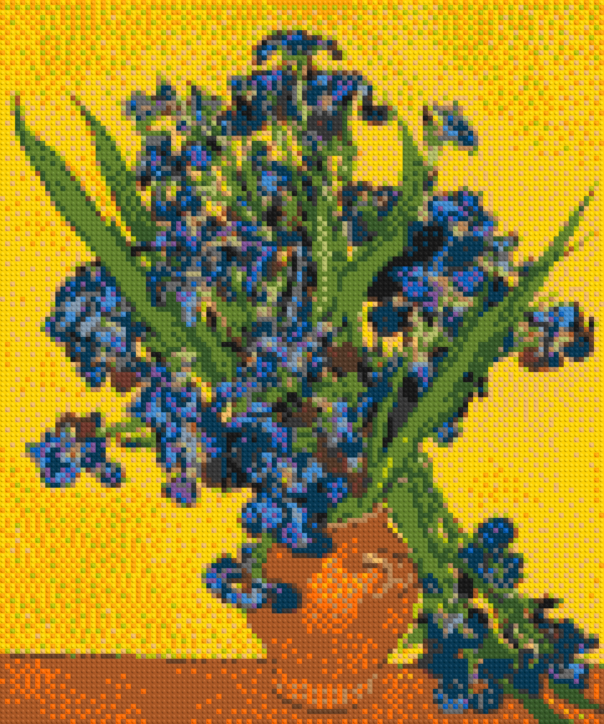 Vase with Irises by Vincent van Gogh - Brick Art Mosaic Kit 5x6 large
