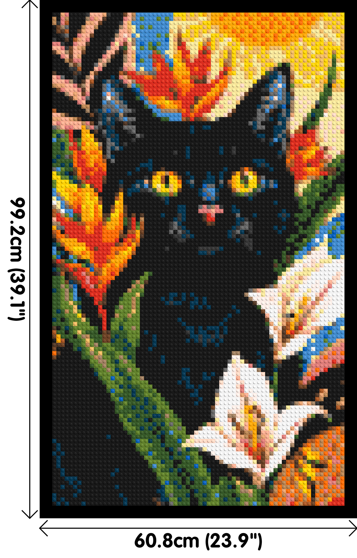 Black Cat in Tropical Sun Illustration - Brick Art Mosaic Kit 3x5 large