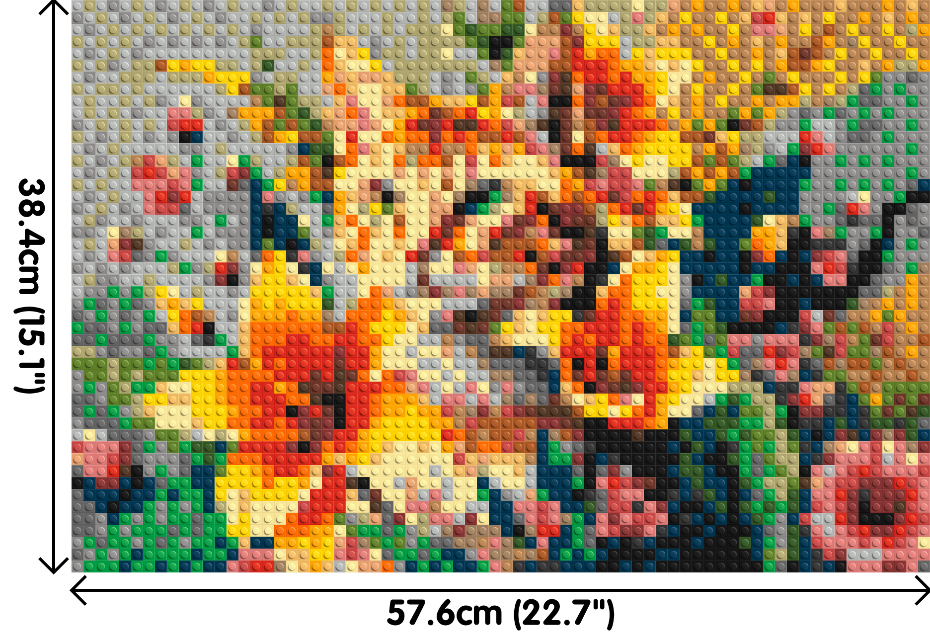 Ginger Tabby Cat with Orange Lilies and Pink Blossoms Illustration - Brick Art Mosaic Kit 3x2 dimensions