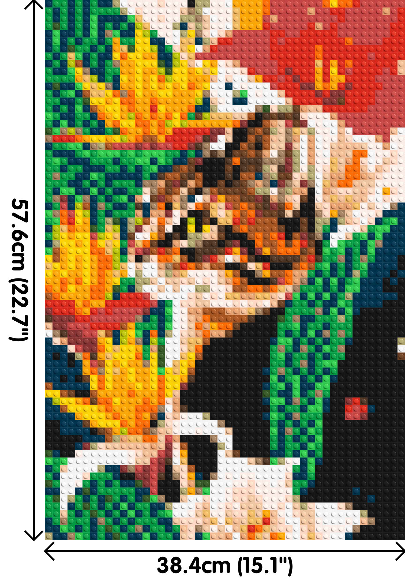 Tabby Cat with Birds of Paradise Illustration - Brick Art Mosaic Kit 2x3 dimensions