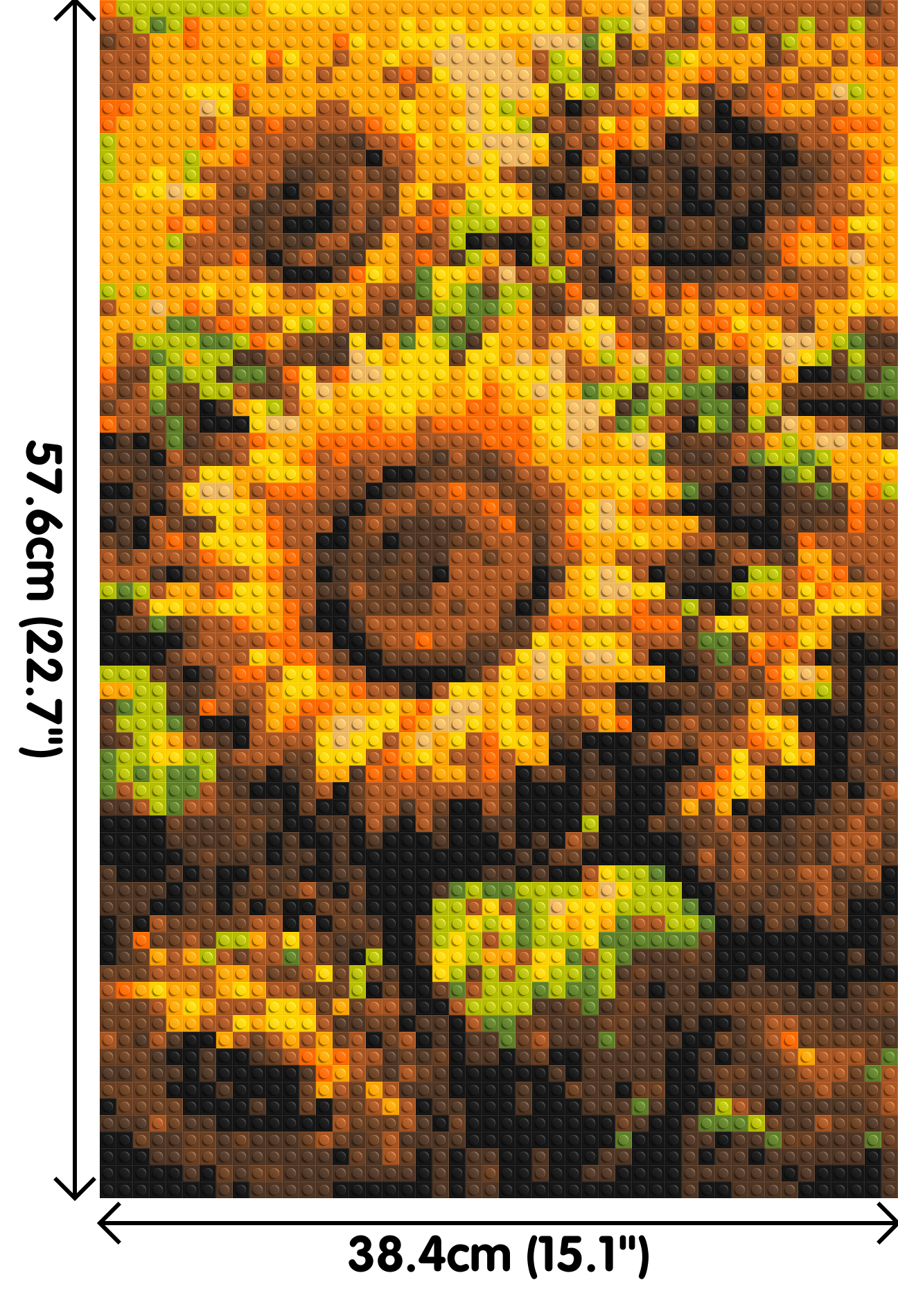 Golden Sunflowers Fine Art - Brick Art Mosaic Kit 2x3 dimensions