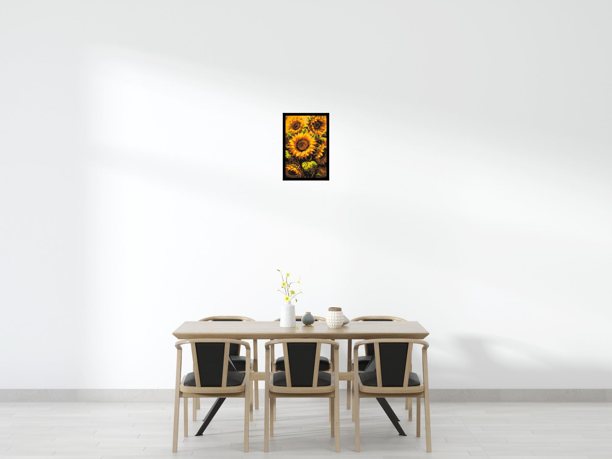 Golden Sunflowers Fine Art - Brick Art Mosaic Kit 2x3 scene with frame