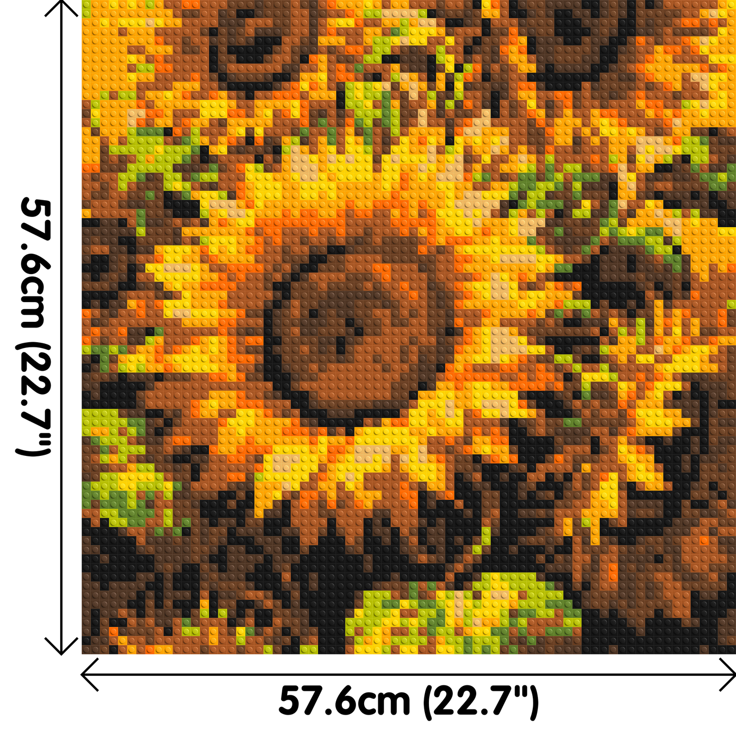 Golden Sunflowers Fine Art - Brick Art Mosaic Kit 3x3 large