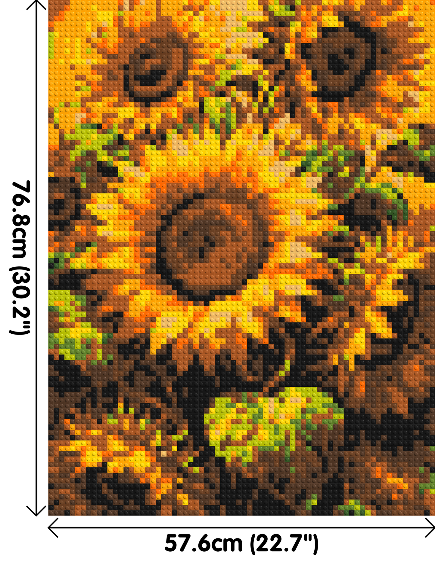 Golden Sunflowers Fine Art - Brick Art Mosaic Kit 3x4 large
