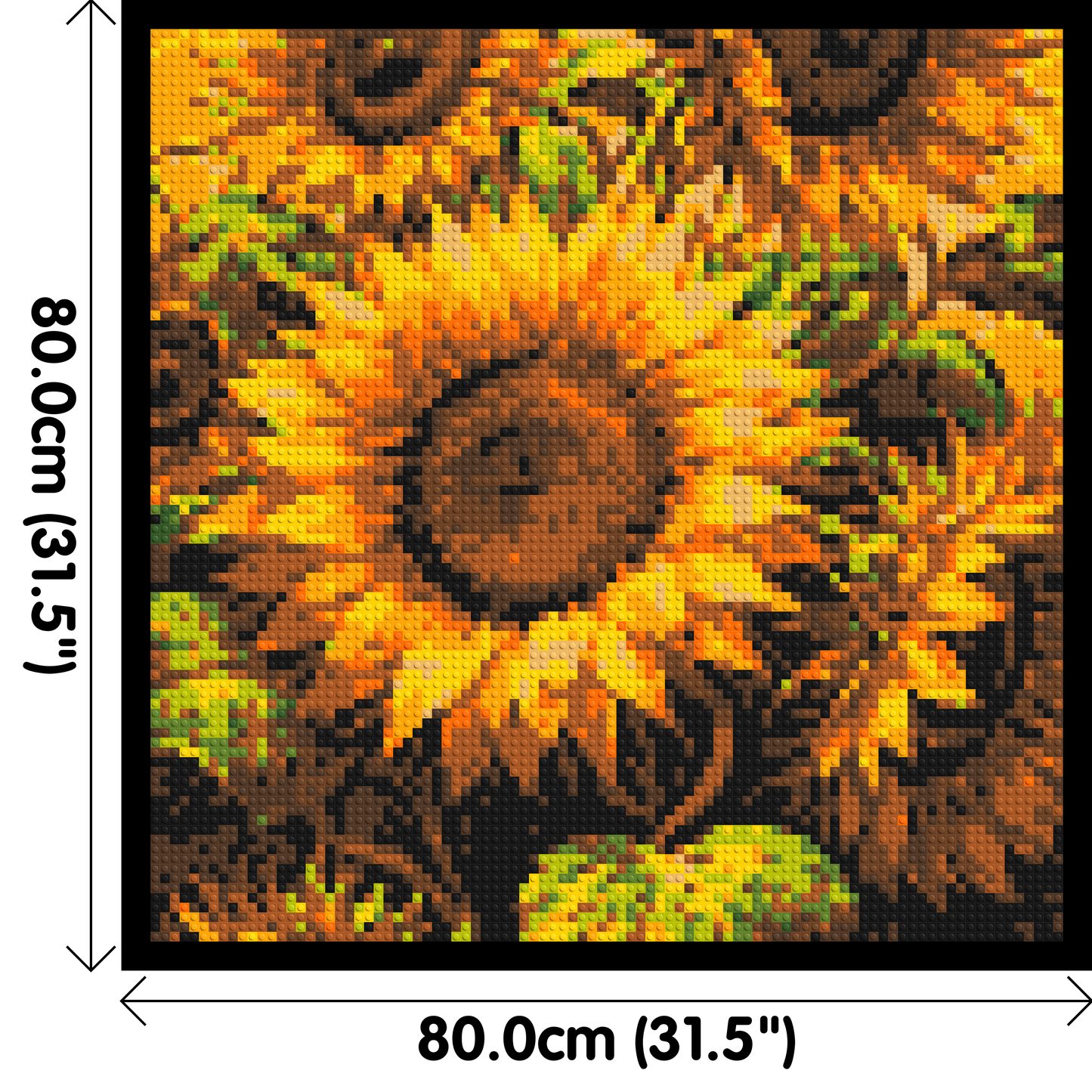 Golden Sunflowers Fine Art - Brick Art Mosaic Kit 4x4 large