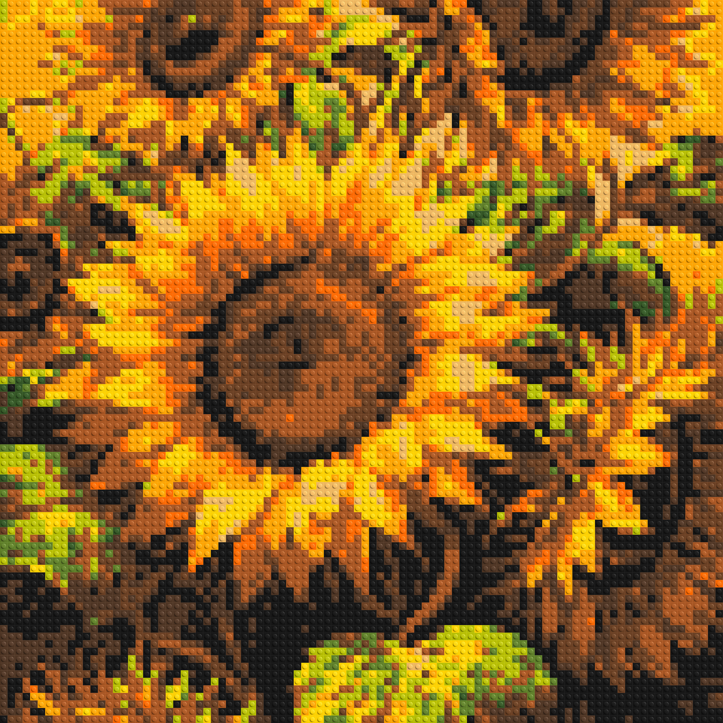 Golden Sunflowers Fine Art - Brick Art Mosaic Kit 4x4 large