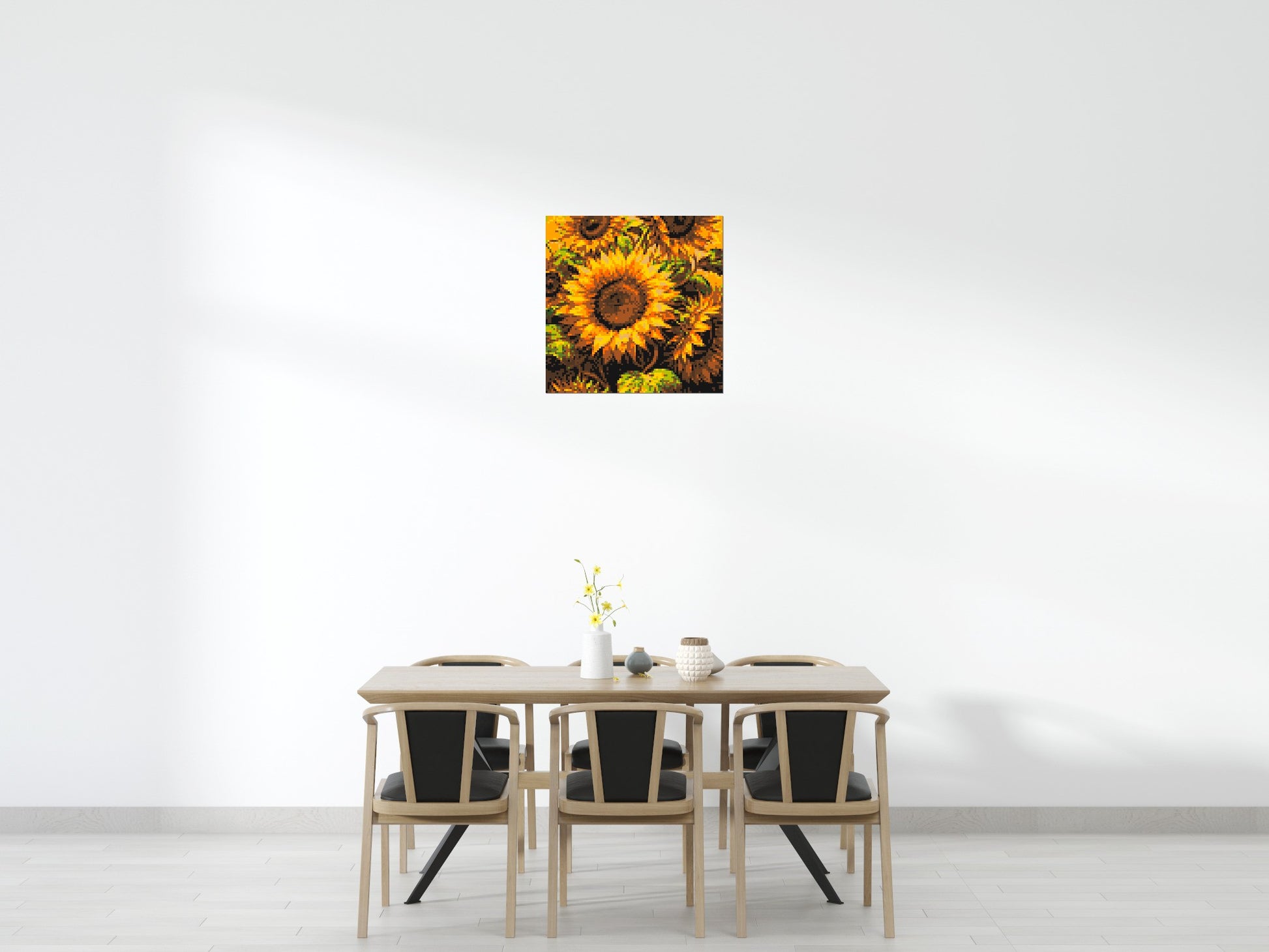 Golden Sunflowers Fine Art - Brick Art Mosaic Kit 4x4 scene