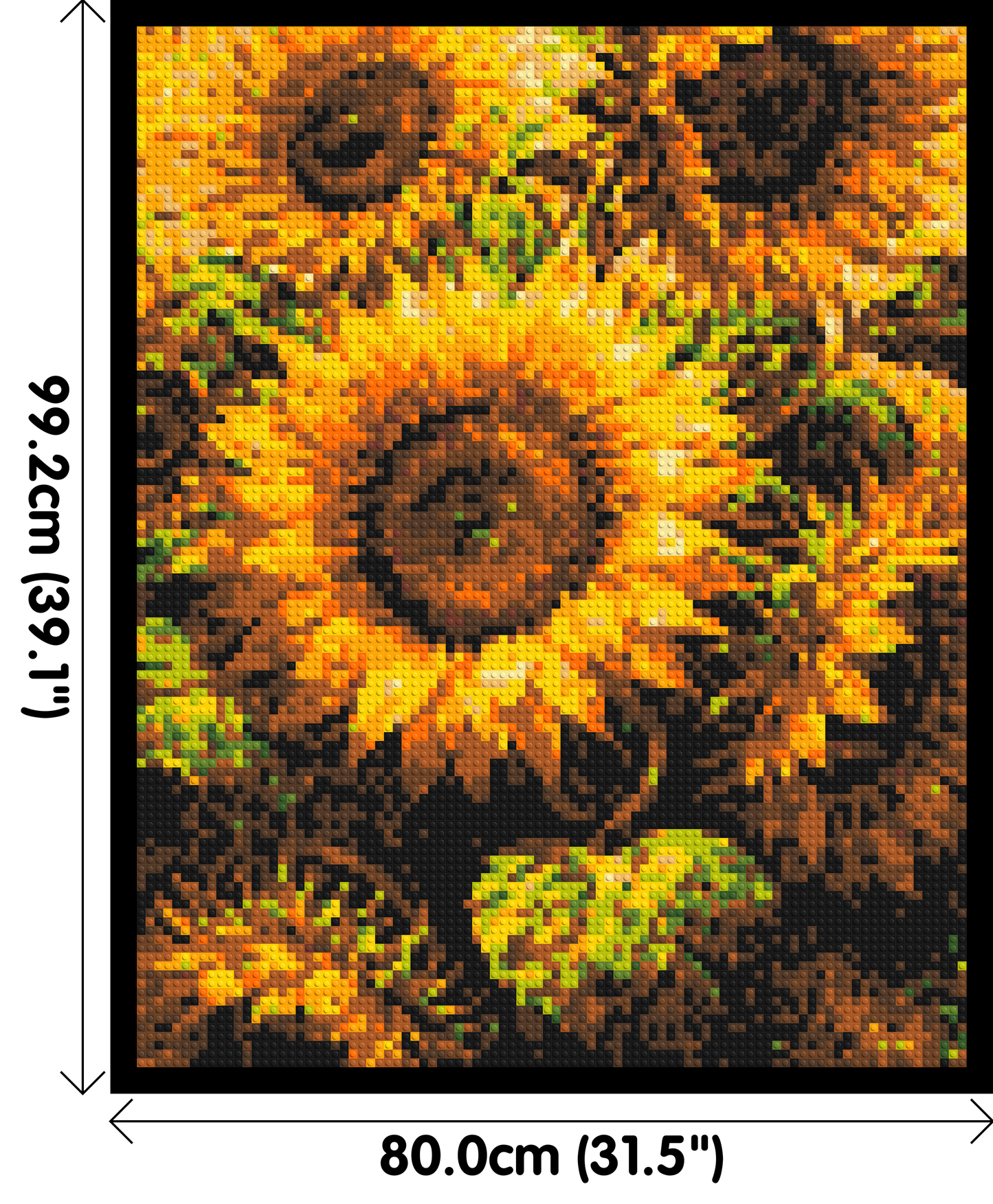 Golden Sunflowers Fine Art - Brick Art Mosaic Kit 4x5 large
