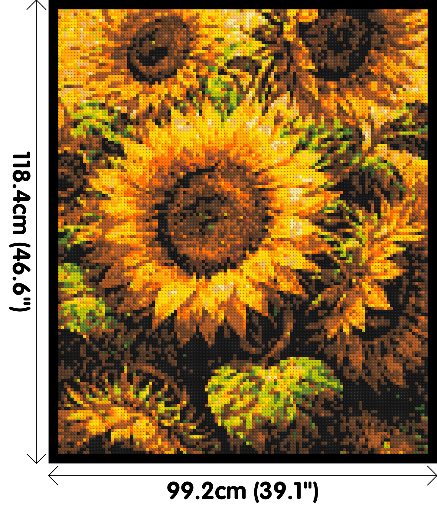 Golden Sunflowers Fine Art - Brick Art Mosaic Kit 5x6 large