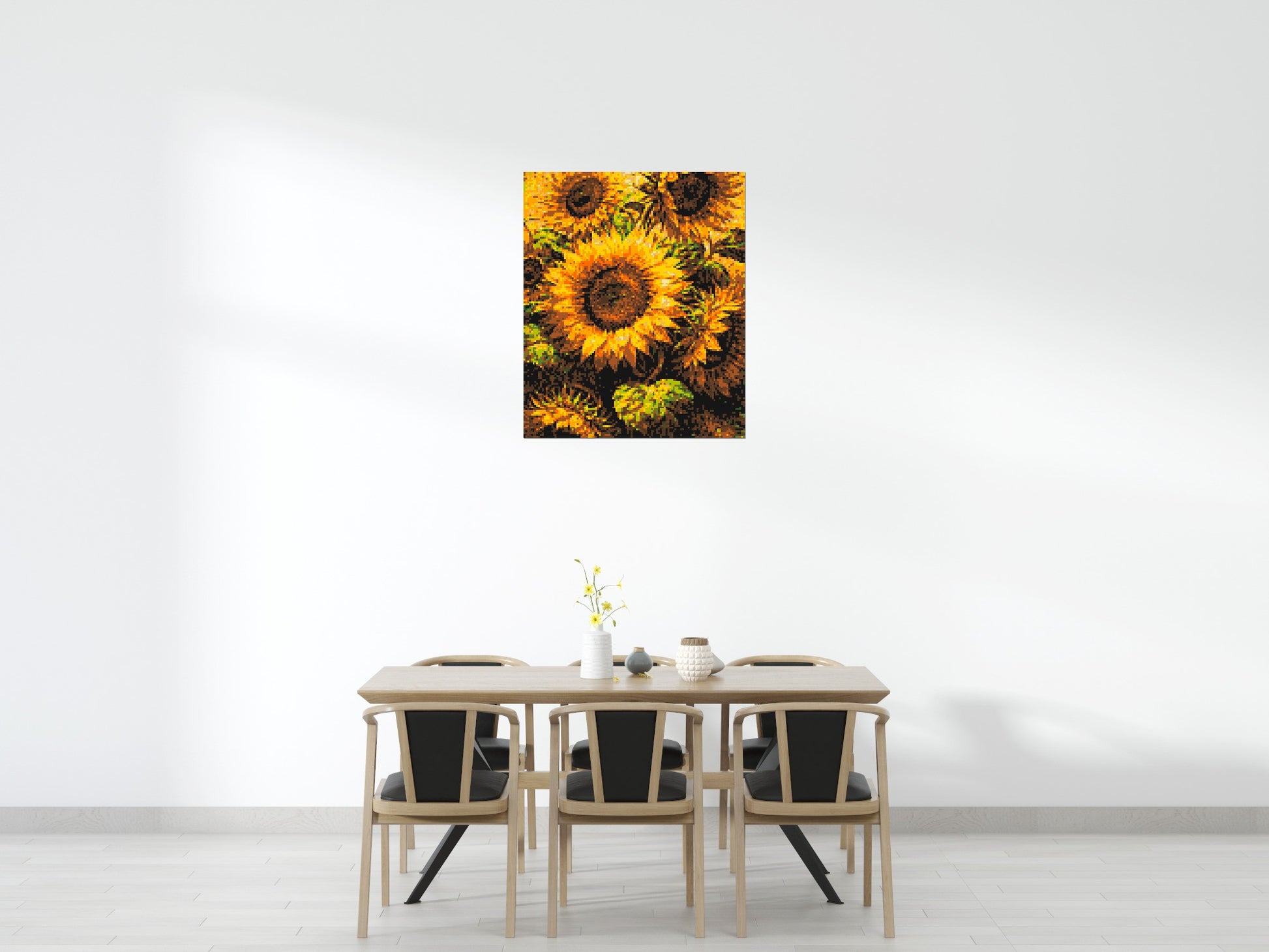 Golden Sunflowers Fine Art - Brick Art Mosaic Kit 5x6 scene
