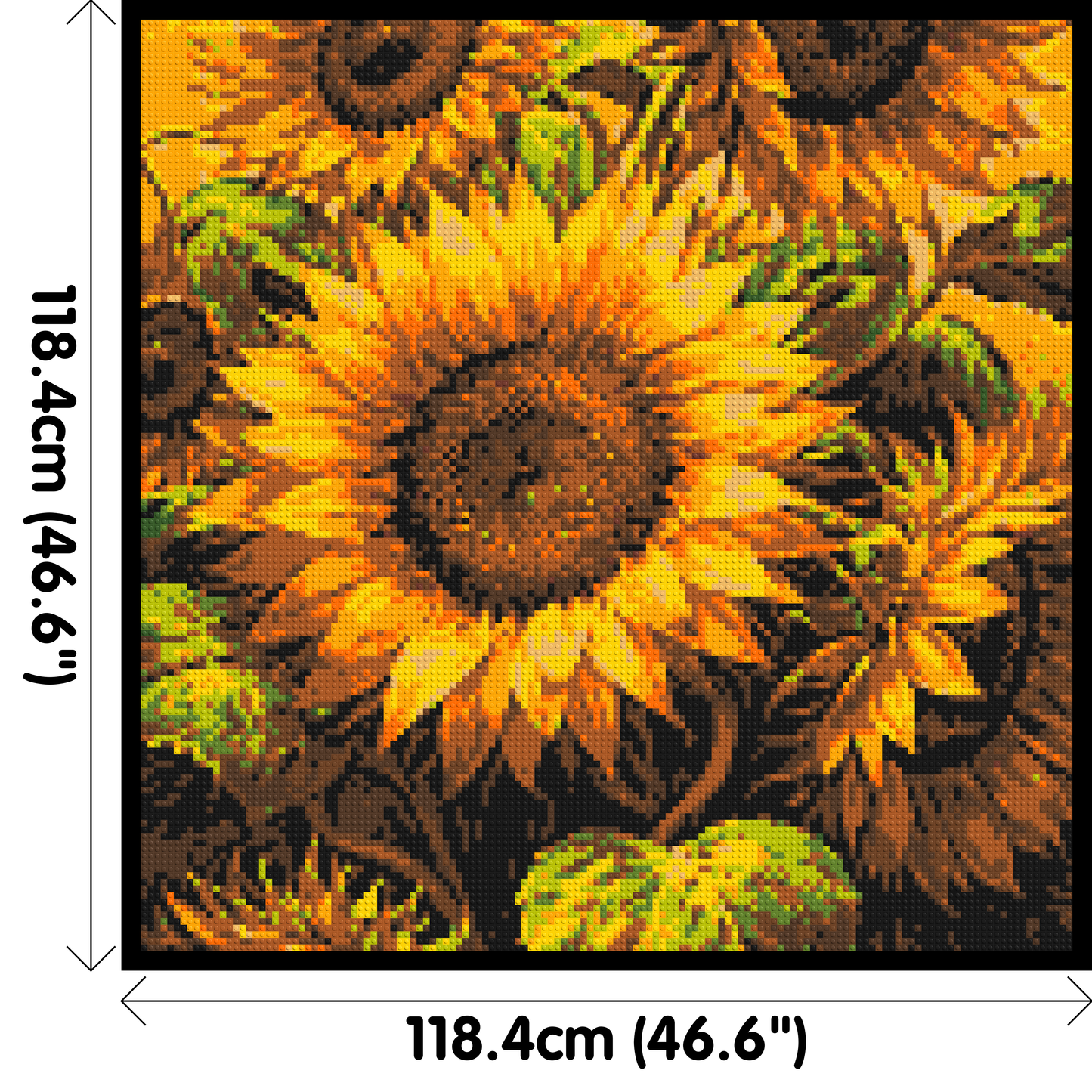 Golden Sunflowers Fine Art - Brick Art Mosaic Kit 6x6 large
