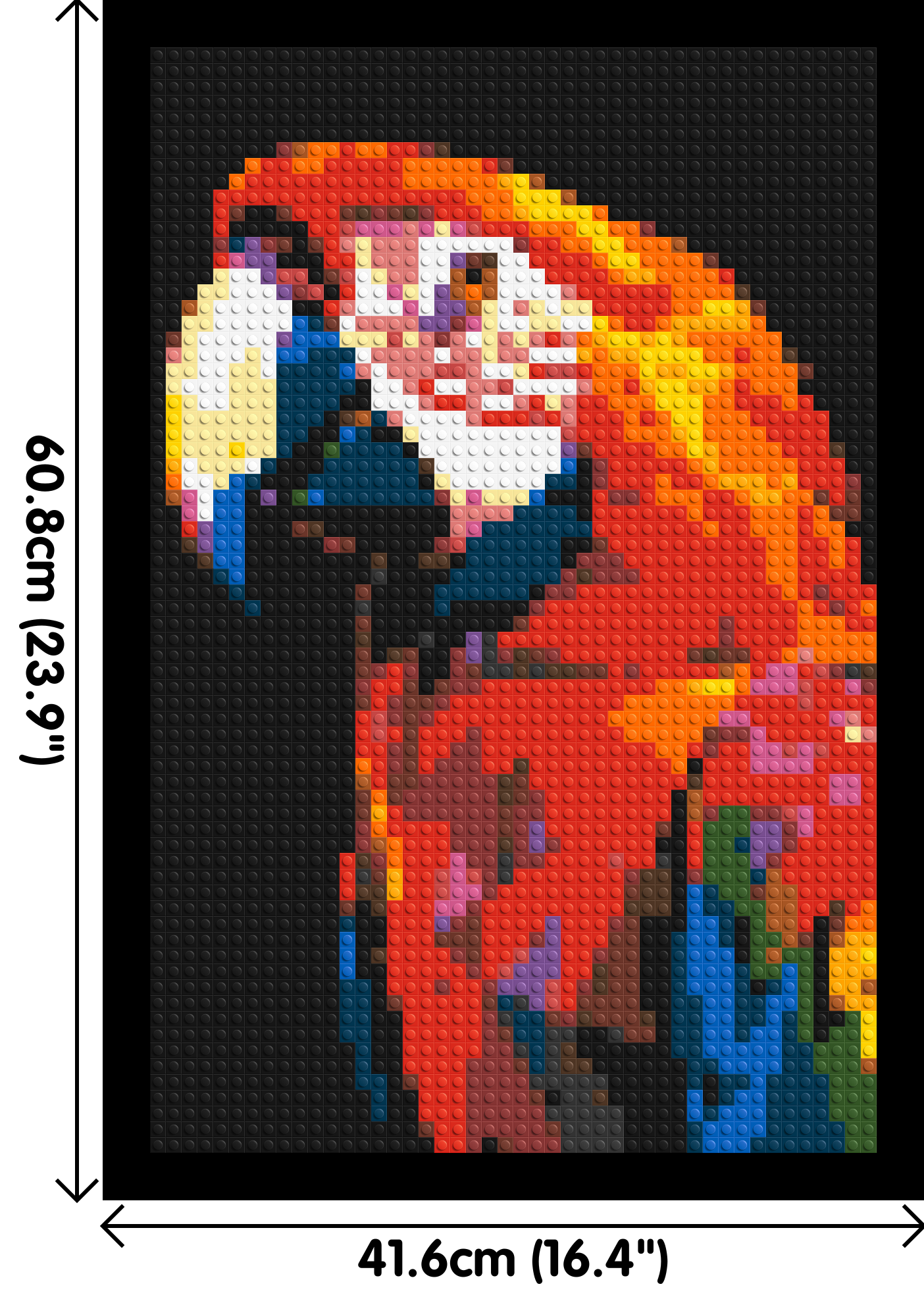 Scarlet Macaw Geometric Pop Art - Brick Art Mosaic Kit 2x3 large