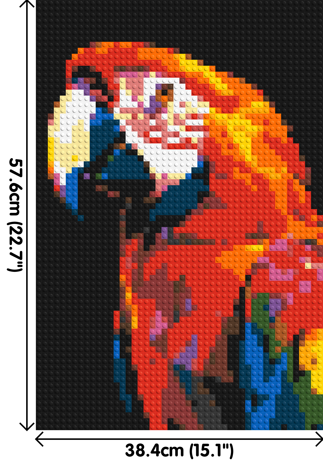 Scarlet Macaw Geometric Pop Art - Brick Art Mosaic Kit 2x3 dimensions