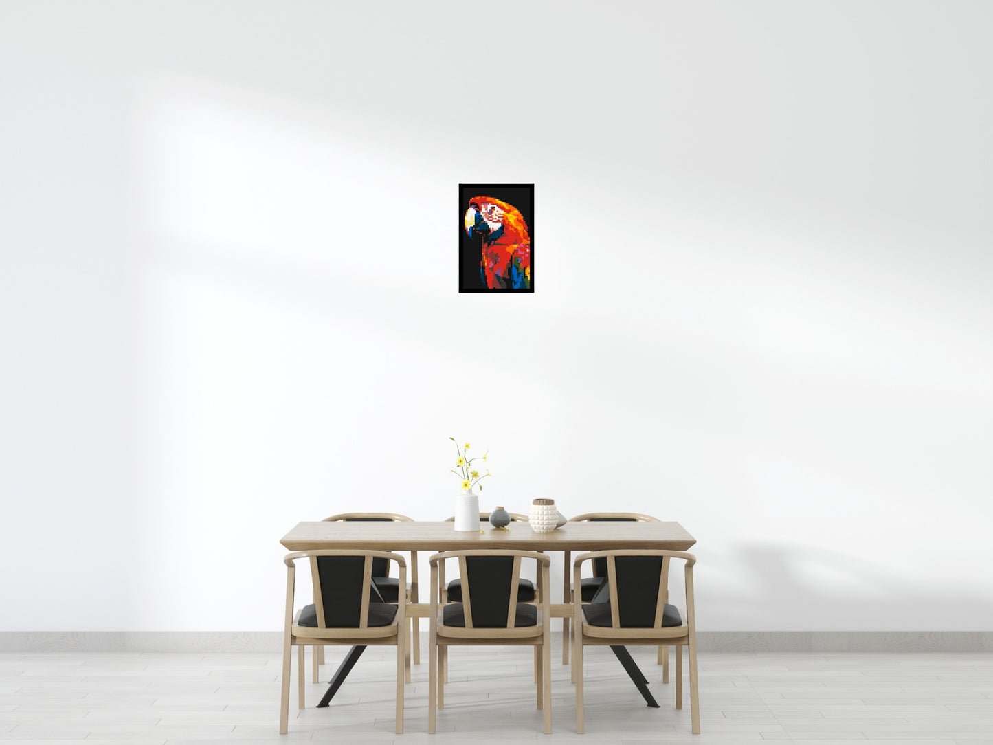 Scarlet Macaw Geometric Pop Art - Brick Art Mosaic Kit 2x3 large