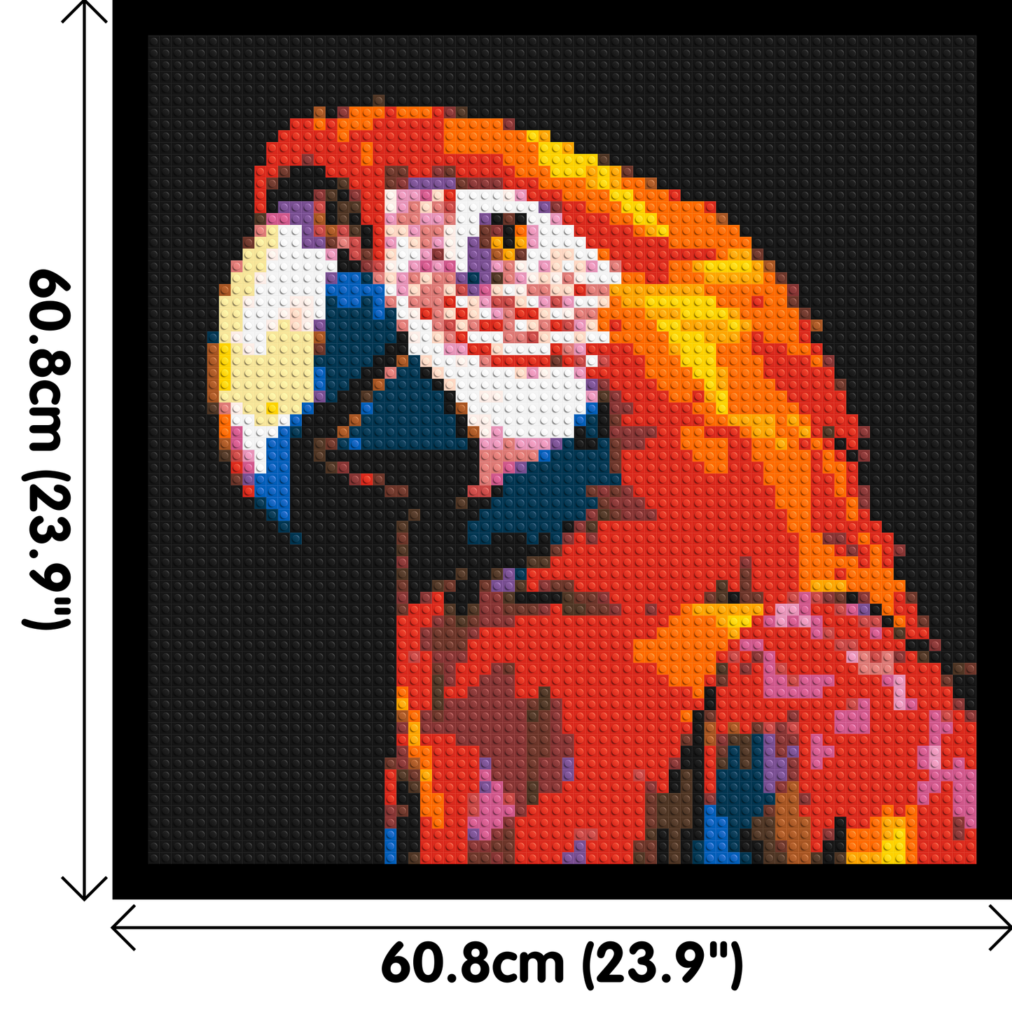 Scarlet Macaw Geometric Pop Art - Brick Art Mosaic Kit 3x3 large